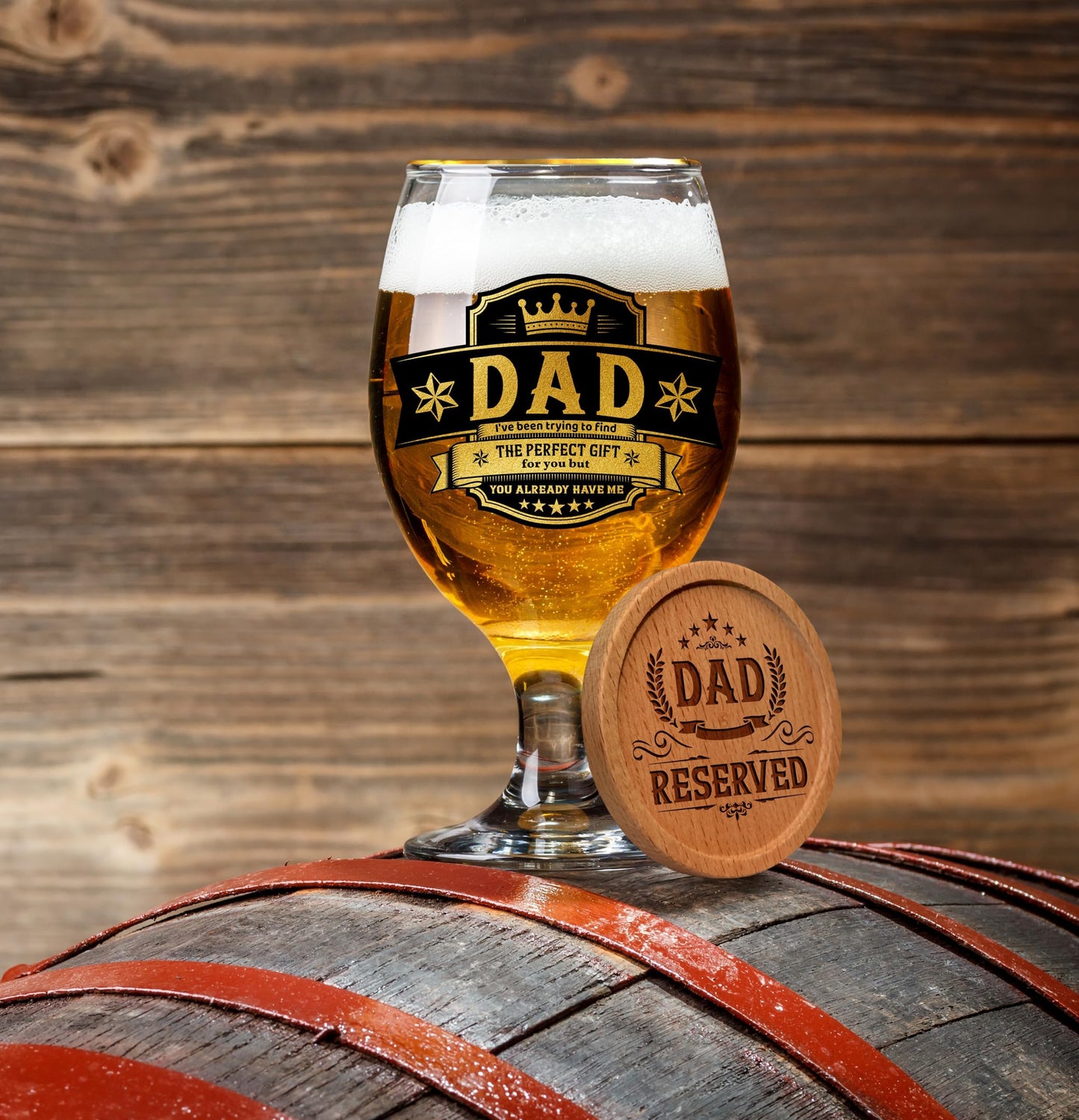 Crownly Crystal® Gold Birthday Gifts: Dad's Beer Glasses