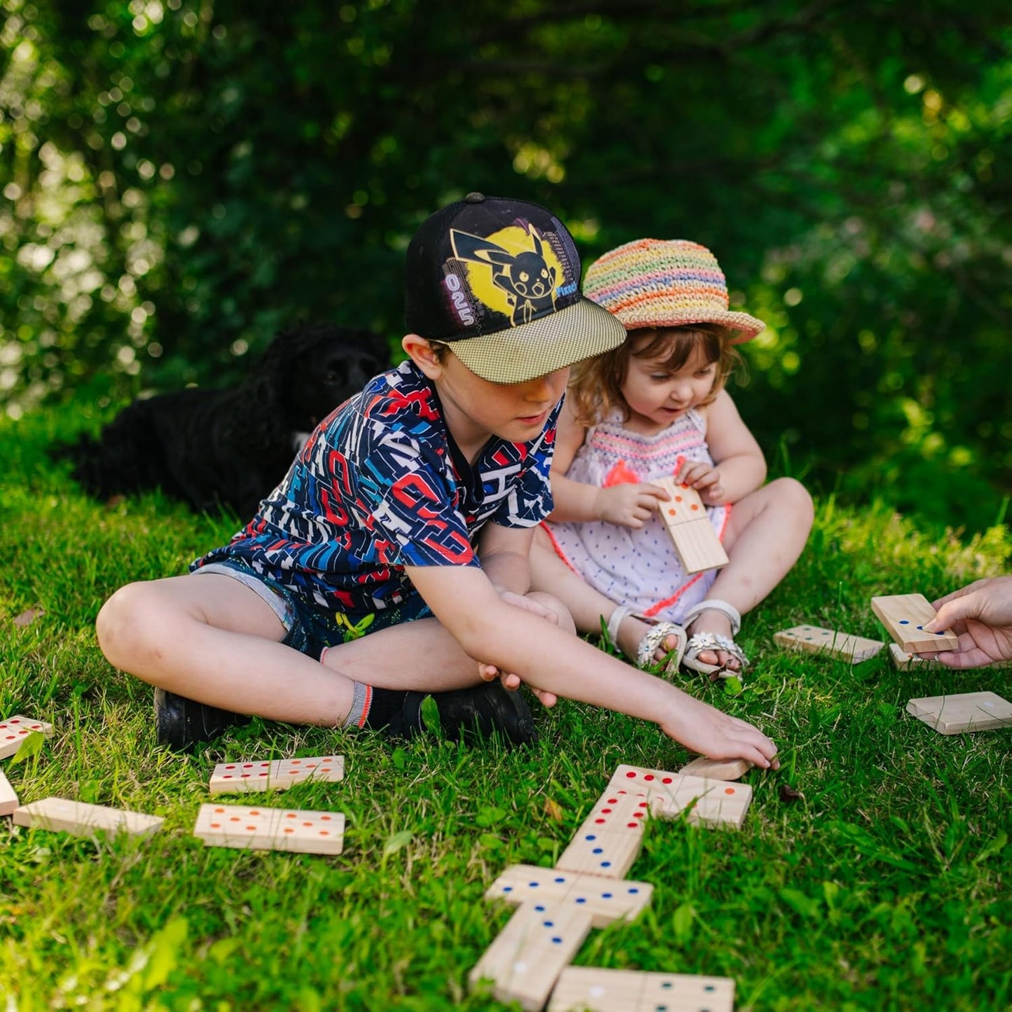 Jaques of London Wooden Giant Dominoes | Garden Games for Kids | Dominoes for Children | Outdoor Games | Since 1795