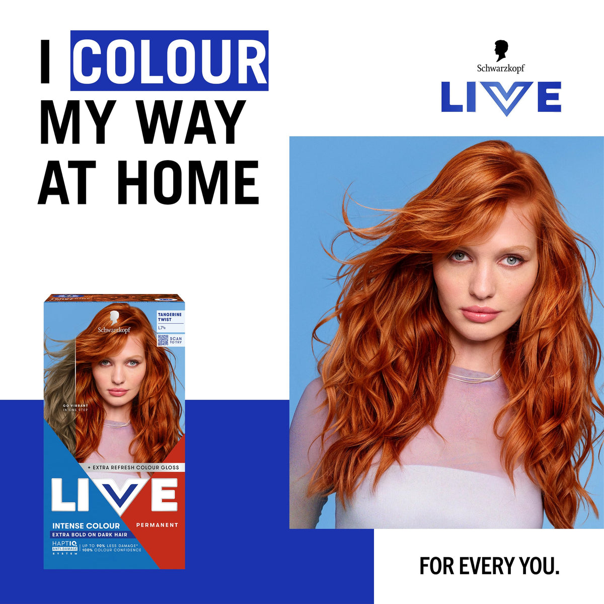 Schwarzkopf LIVE Intense Colour Hair Dye, 099 Deep Black