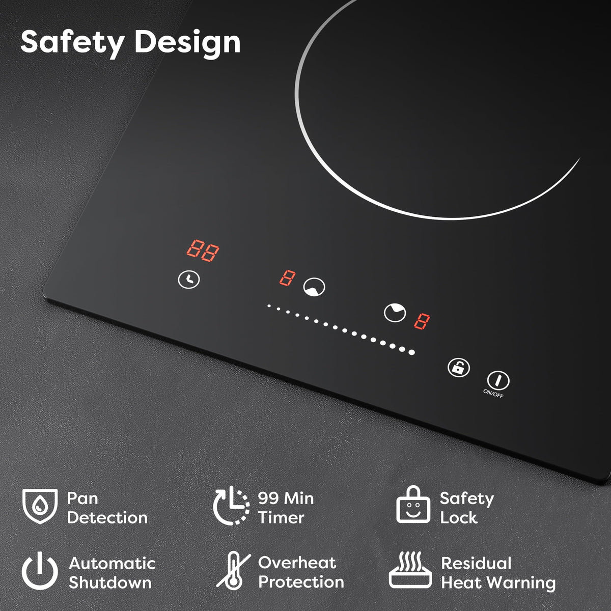 CDV 30cm Ceramic Hob 2 Rings 3200W Dual Ring Built-in Hardwired CDVER322