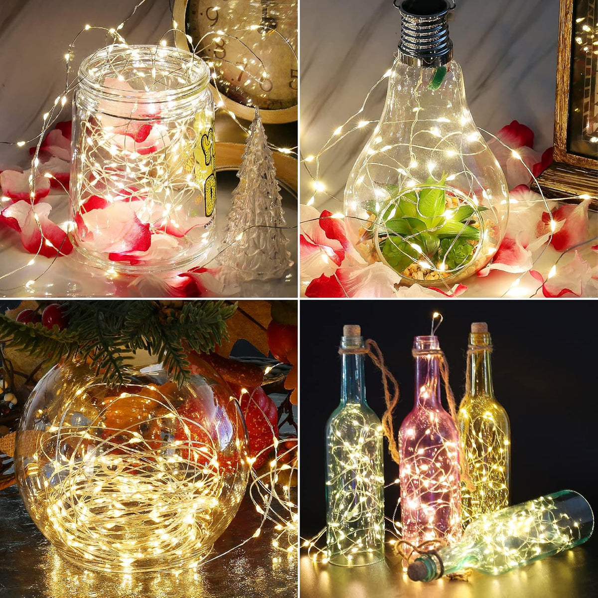 HXWEIYE 3 Pack USB Rechargeable Fairy Lights, 7ft 20 LED, 8 Modes & Timer