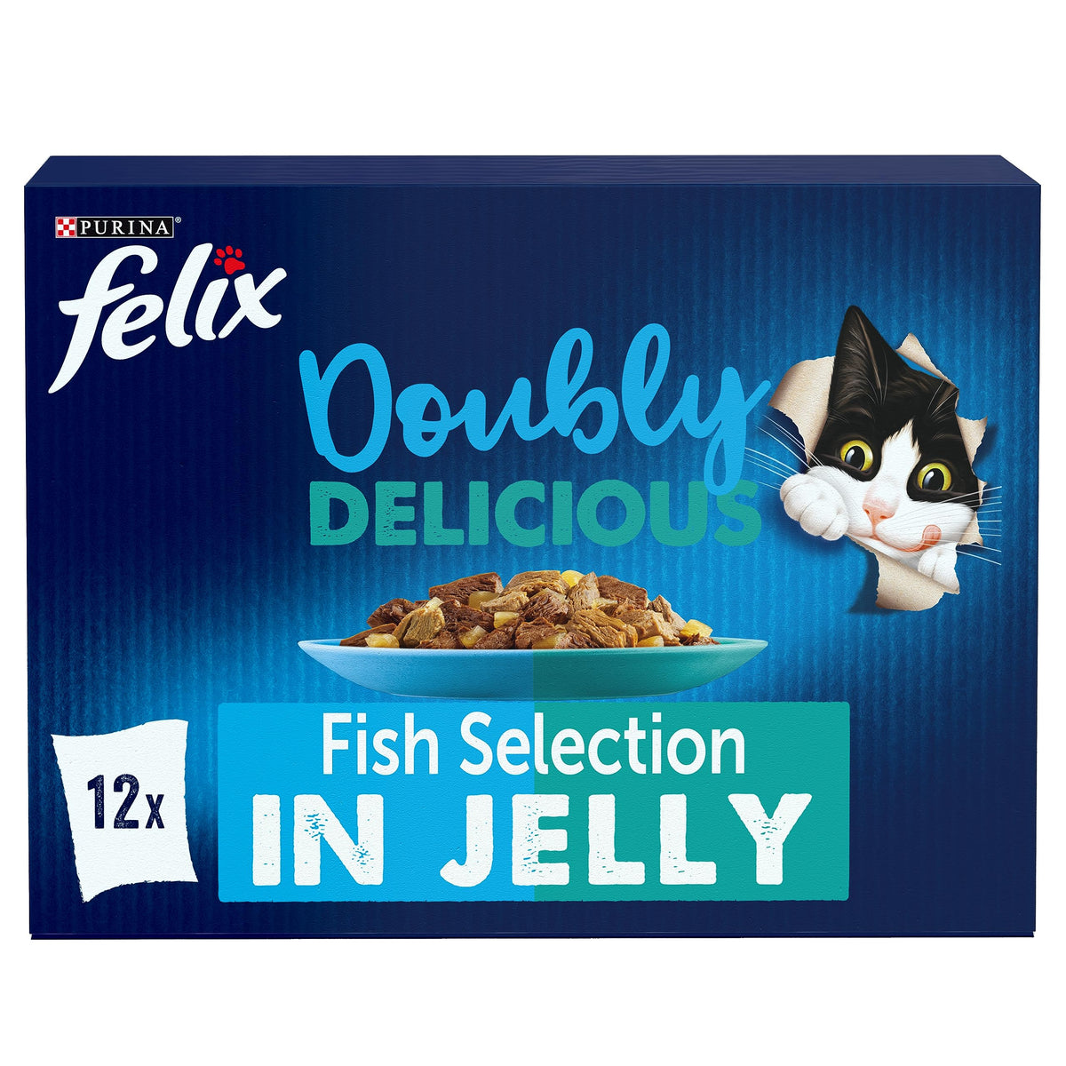 FELIX Tasty Shreds Adult Wet Cat Food Mixed Selection in Gravy Chicken, Beef, Tuna, Salmon 40 x 80g Pouches