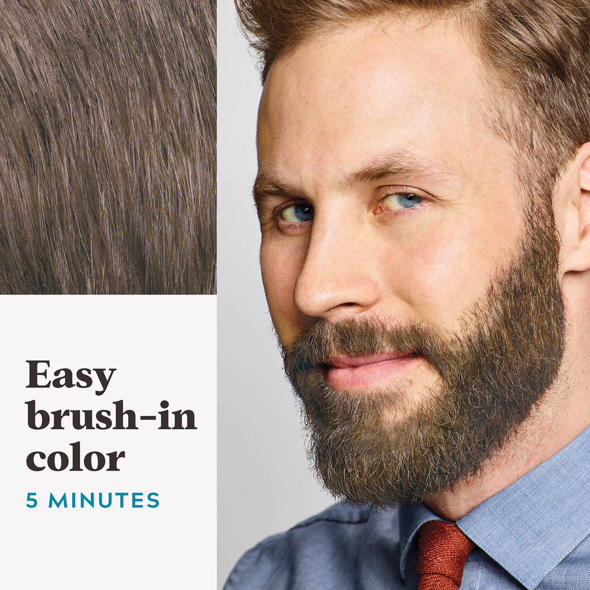 Just for men Moustache & Beard Dark Brown Dye, Eliminates Grey for a Thicker & Fuller Look M45