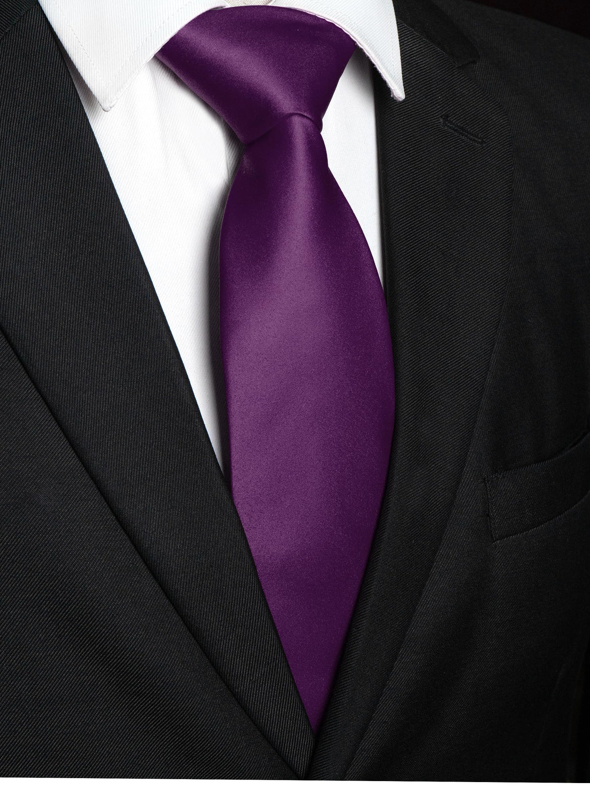 RBOCOTT Solid Color Tie Mens Necktie for Business and Wedding Party