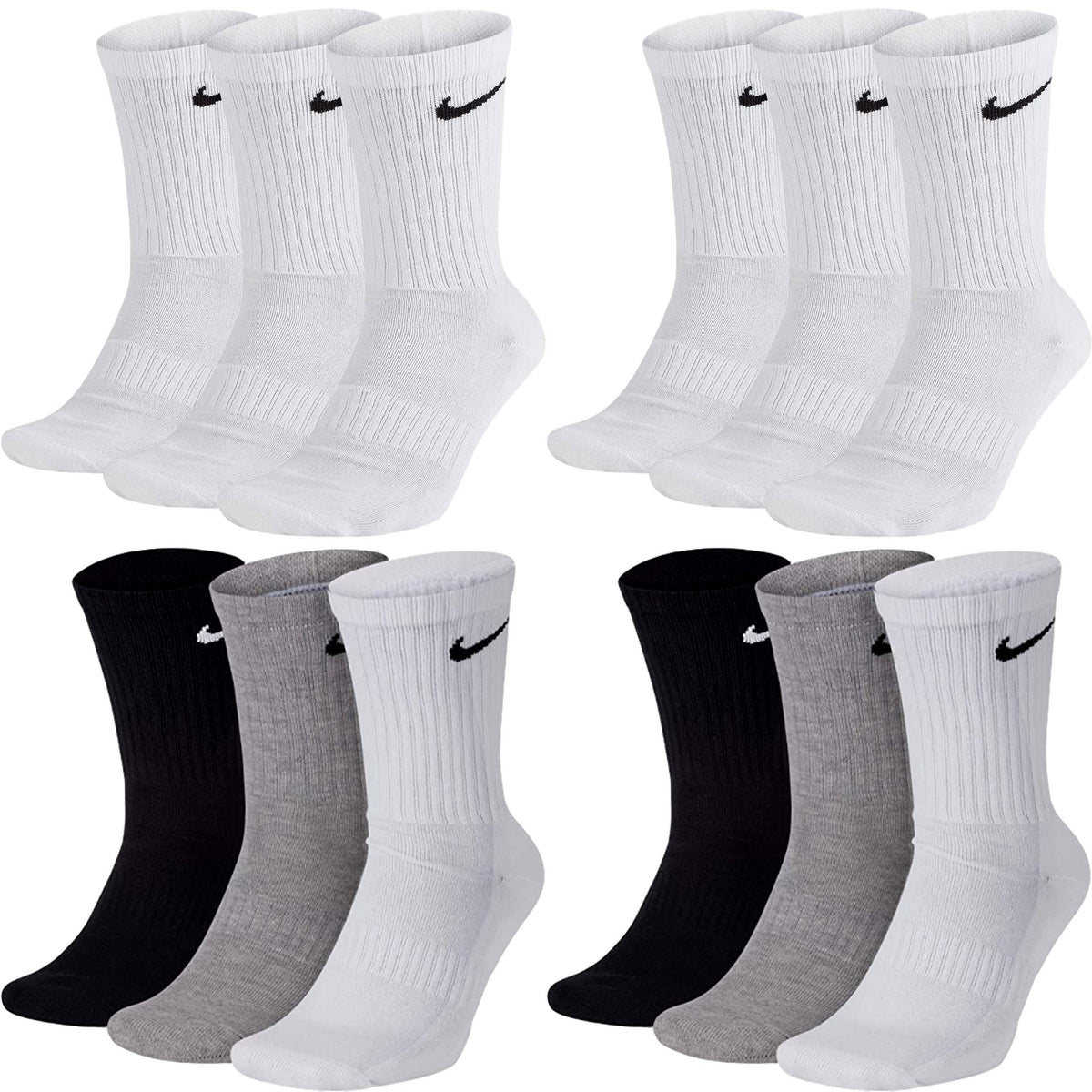 NIKE Unisex U Nk Everyday Csh Crw 3pr 132 Socks