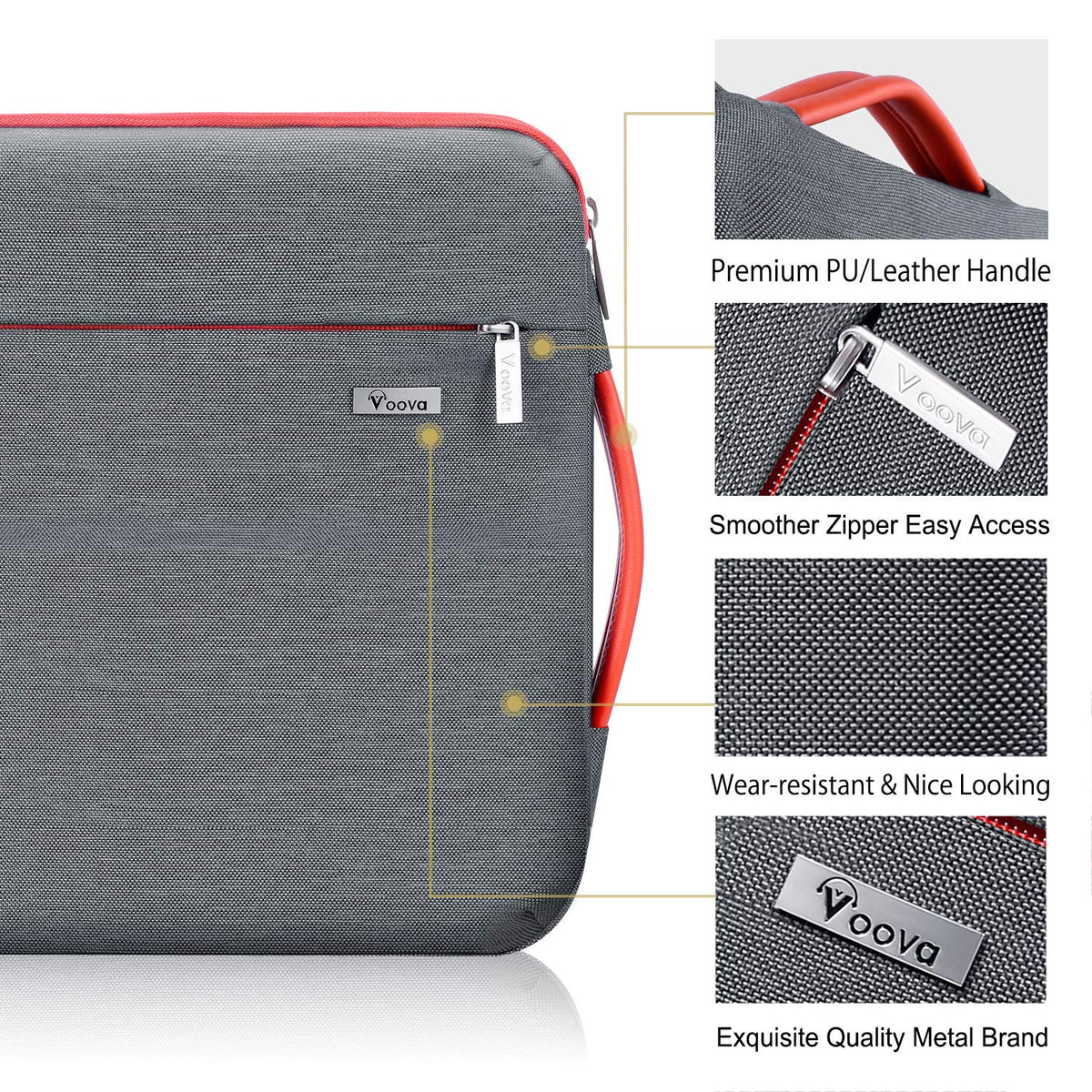 Voova 360° Protective Laptop Sleeve Case 11 11.6 12 inch, Waterproof Computer Cover Bag Compatible with Surface Pro 7 8/Laptop Go 2 3, MacBook Air 11, Chromebook, 12.5" Asus Acer Hp Tablet,Pink