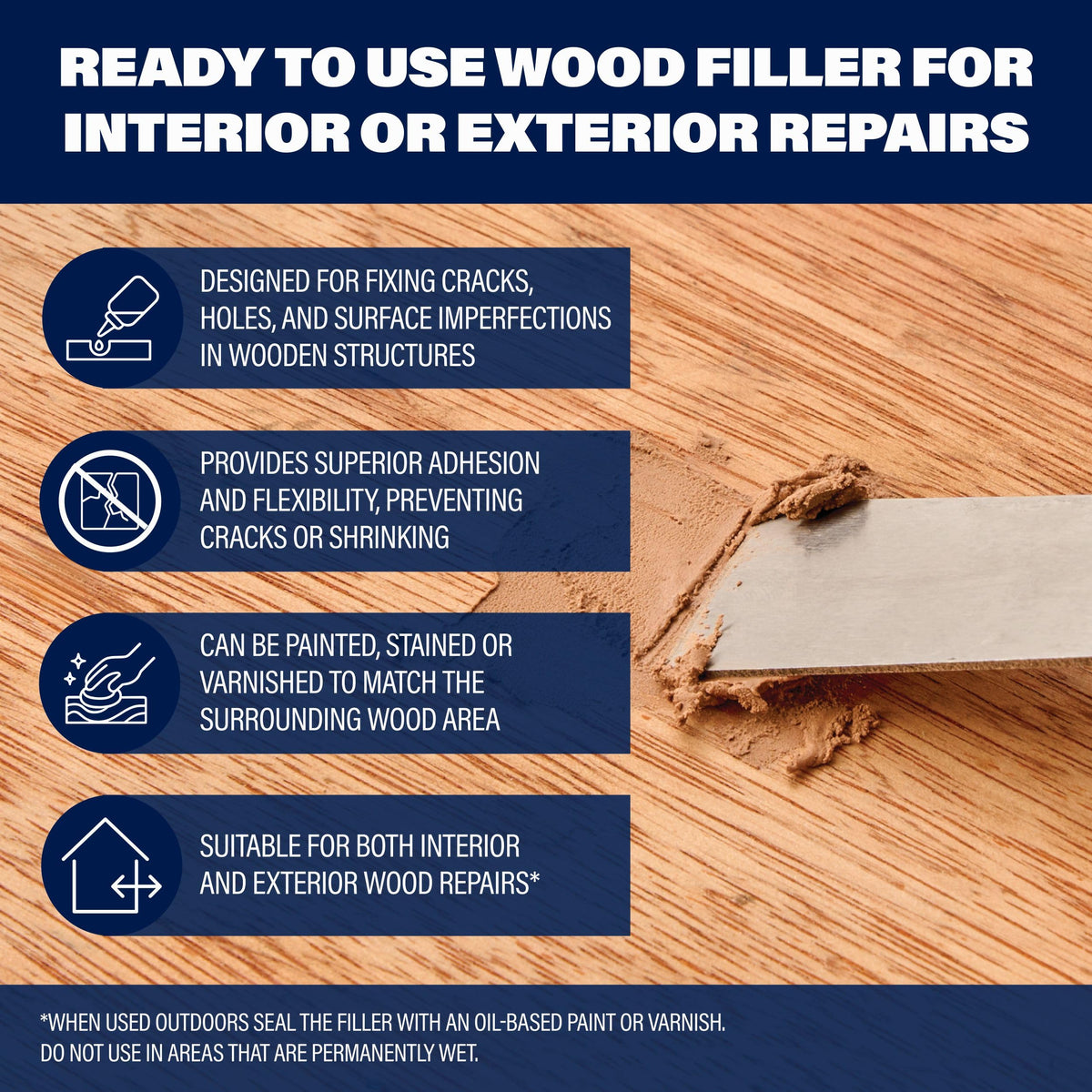 Bartoline Ready Mixed Wood Filler White 500g