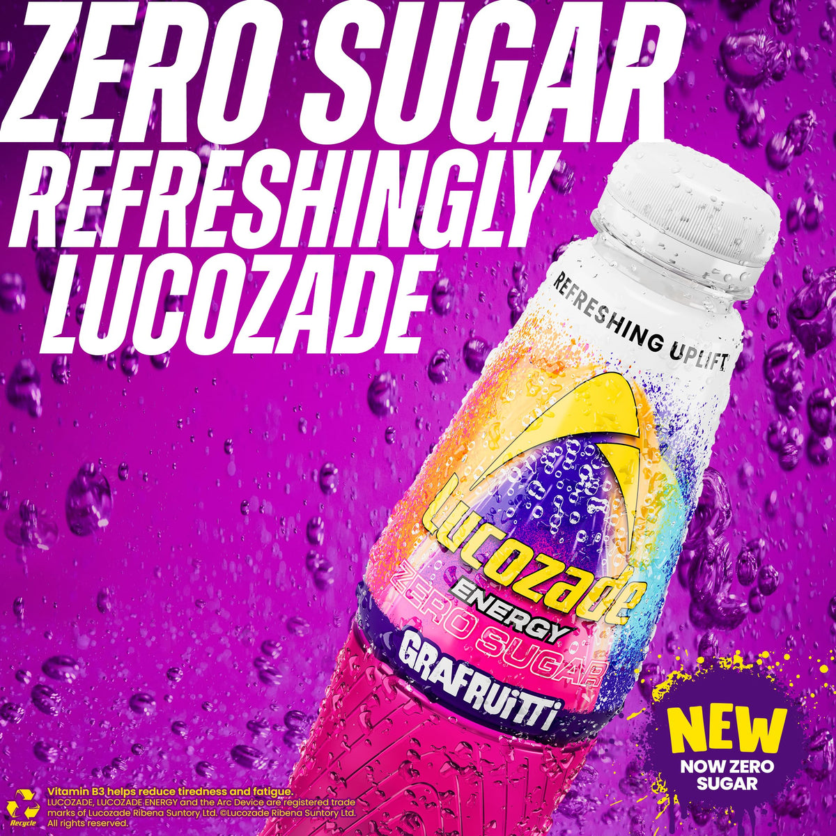 Lucozade Energy Zero Pink Lemonade 380ml (Pack of 4)