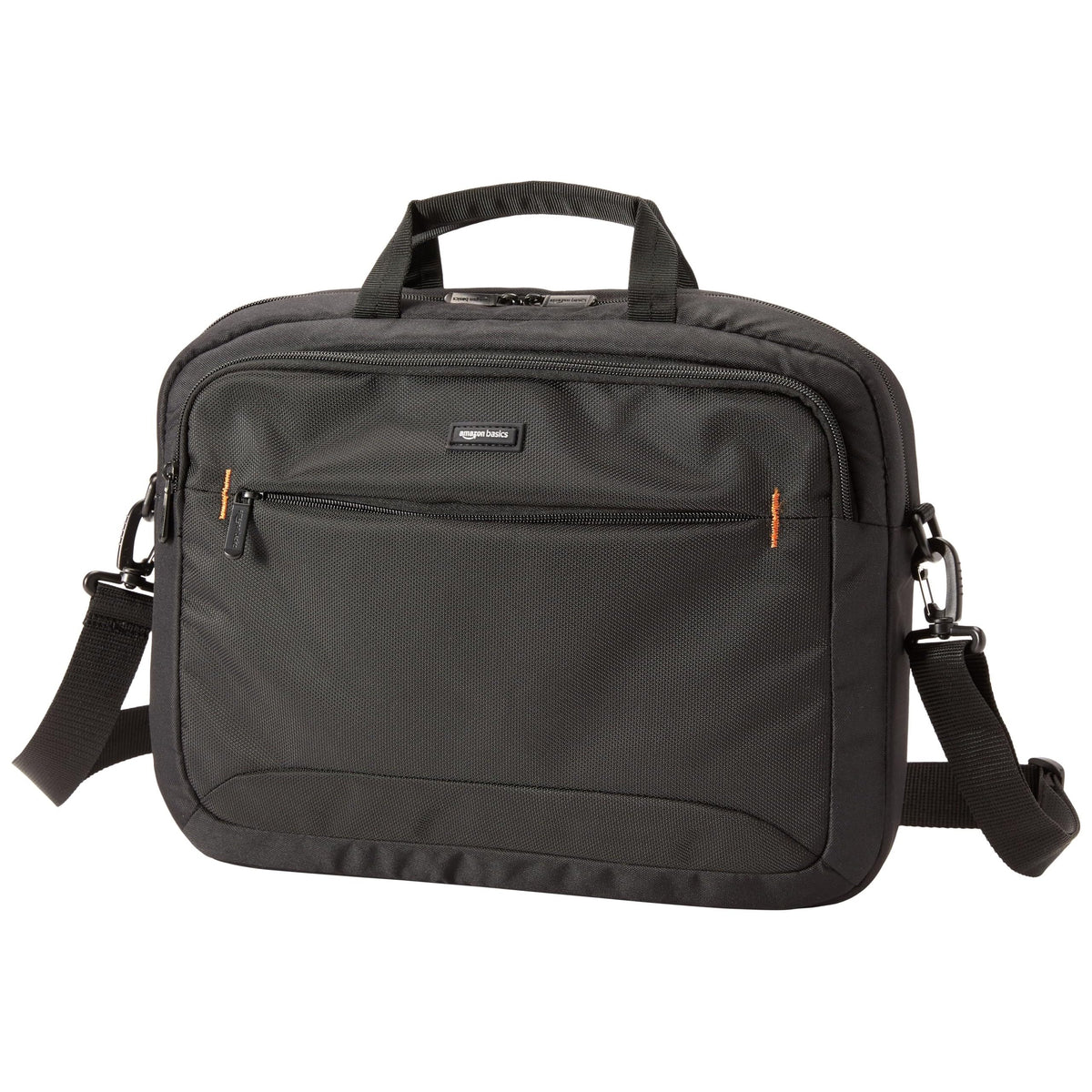 Amazon Basics Compact Laptop Shoulder Bag Carrying case with Accessory Storage Pockets (14 inch - 35.6 cm) Black, 3-Pack
