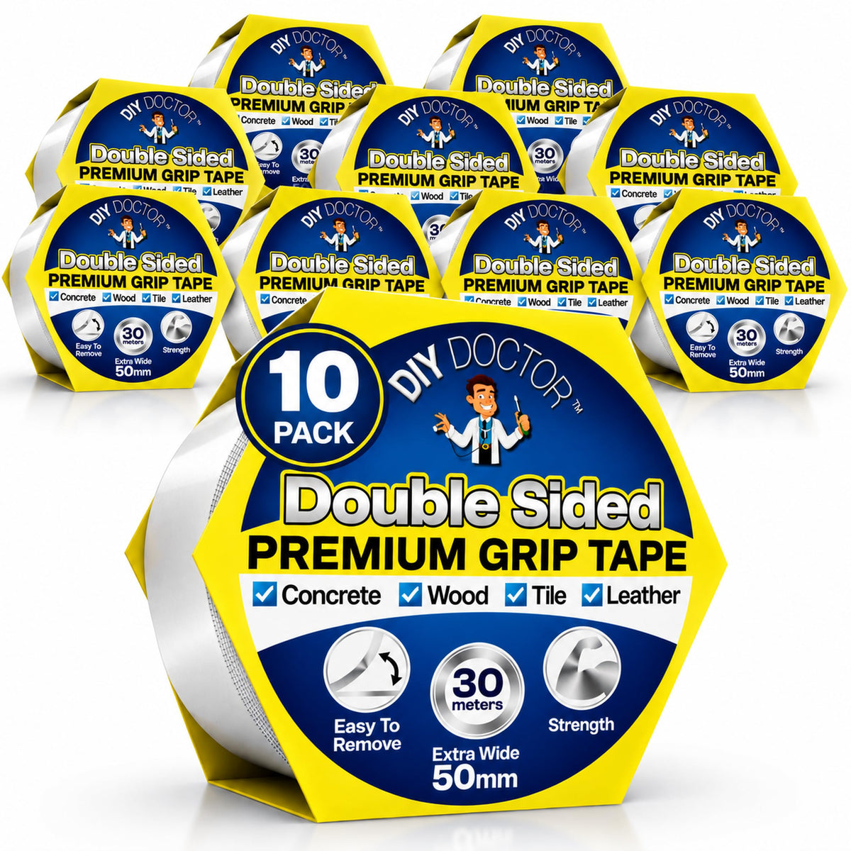 DIY Doctor Double Sided Carpet Tape, Heavy Duty, 20m x 21mm, 1 Pack
