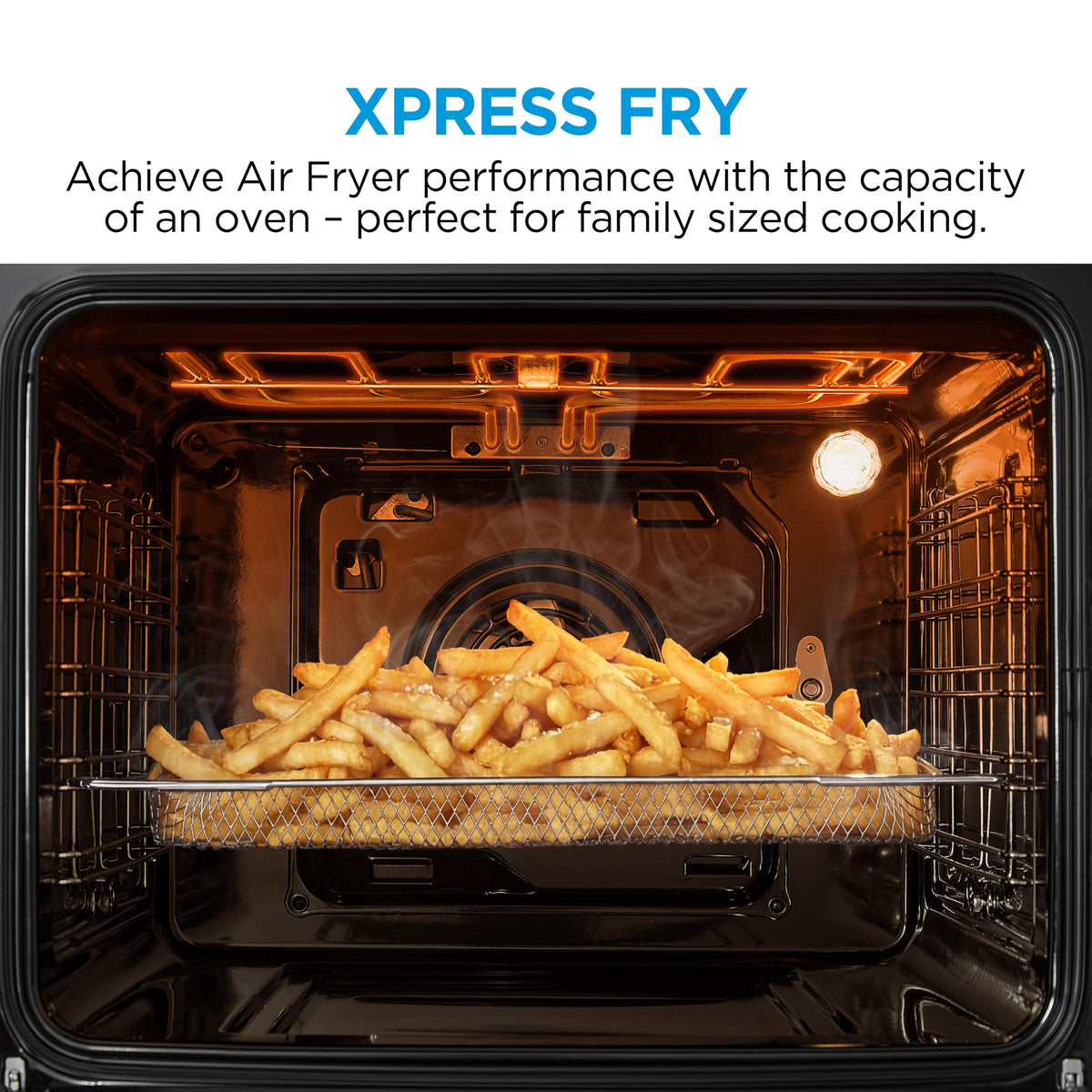 Midea 71L, 60cm Wide, Single Electric Built-in Fan Oven with Air Fry, 12 Oven Functions, Aqua Clean, LED Display, Convection, ECO, MultiLevel Cooking, Color Black - MBO65M90D2-BK