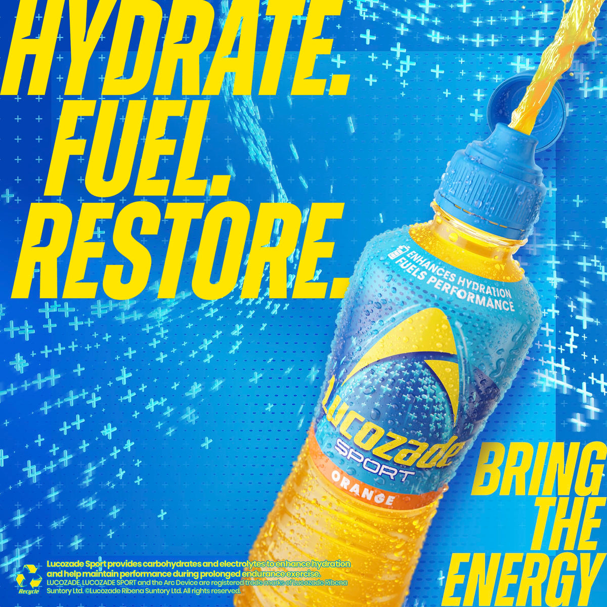 Lucozade Sport Orange Sports Drink, 4 x 500ml