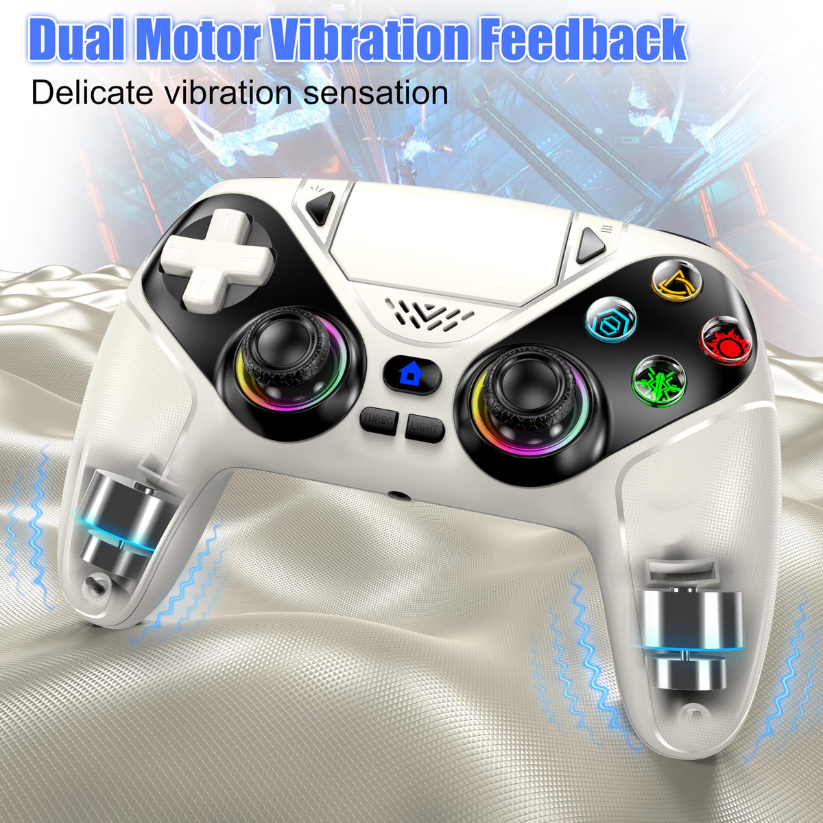 Nonbliep Wireless Controller for PS5/Slim/Pro/PC, Bluetooth Gamepad with Back Buttons, Speaker, Dual vibration, 6-Axis Sensor, Turbo, Macro, Touchpad and 3.5mm Audio Jack-Black