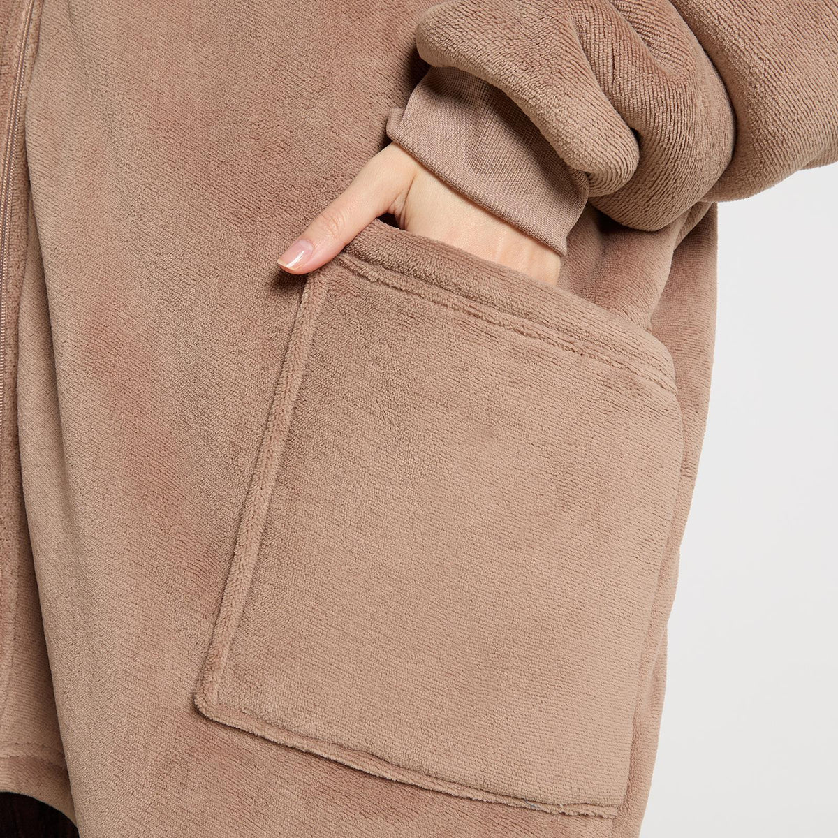 OHS Zip Up Hoodie Blanket Oversized Sherpa Fleece Thermal Sweatshirt Jumper
