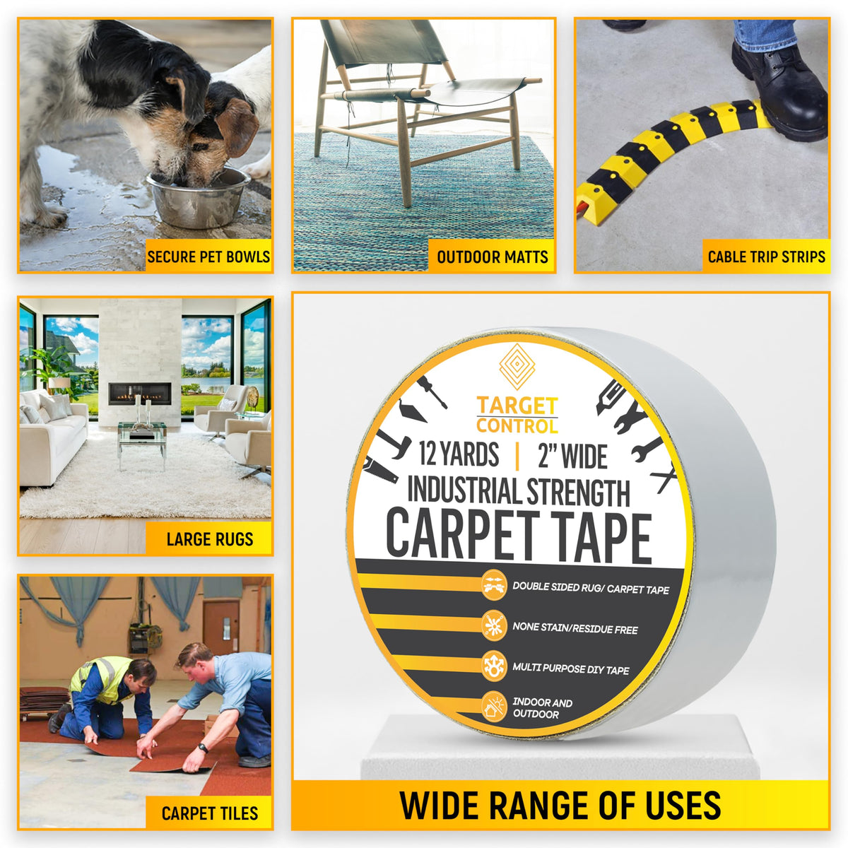 Double Sided Carpet Tape Heavy Duty Rug Gripper 50ft