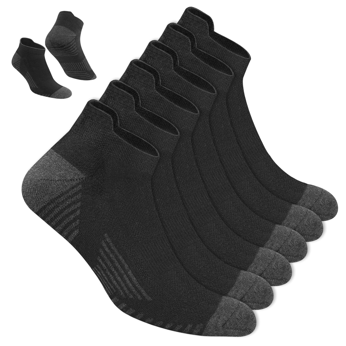 NAVYSPORT Men's Cotton Sports Socks, Pack of 6 Pairs