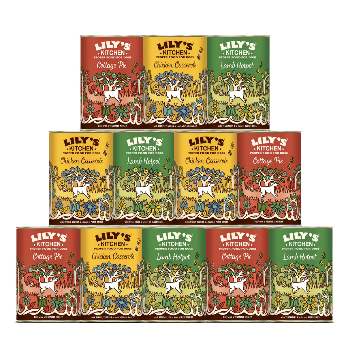 Lily's Kitchen Natural Adult Dog Food Wet Trays - Classic Dinners Multipack - Chicken, Lamb & Beef - Complete Meal Recipes (6 Trays x 150g)