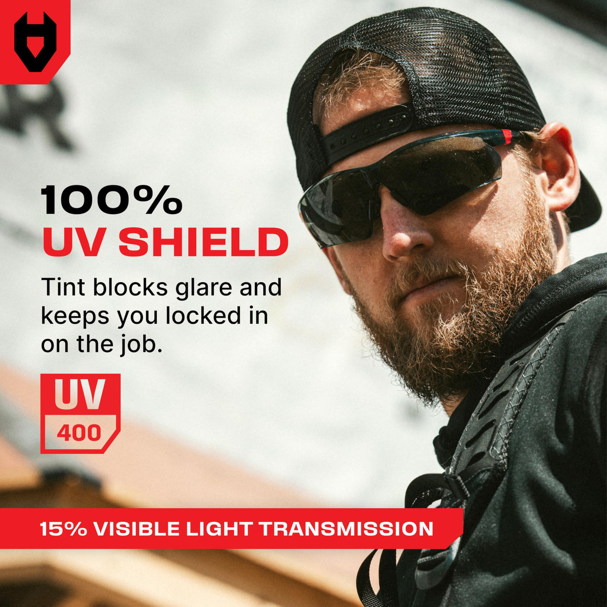 NoCry Clear Safety Glasses for Work with Anti Fog Scratch Resistant Wrap-Around Lenses and Non-Slip Grips, UV Protection. Adjustable Eye Protection Cycling and Squash Glasses with Black & Green Frames
