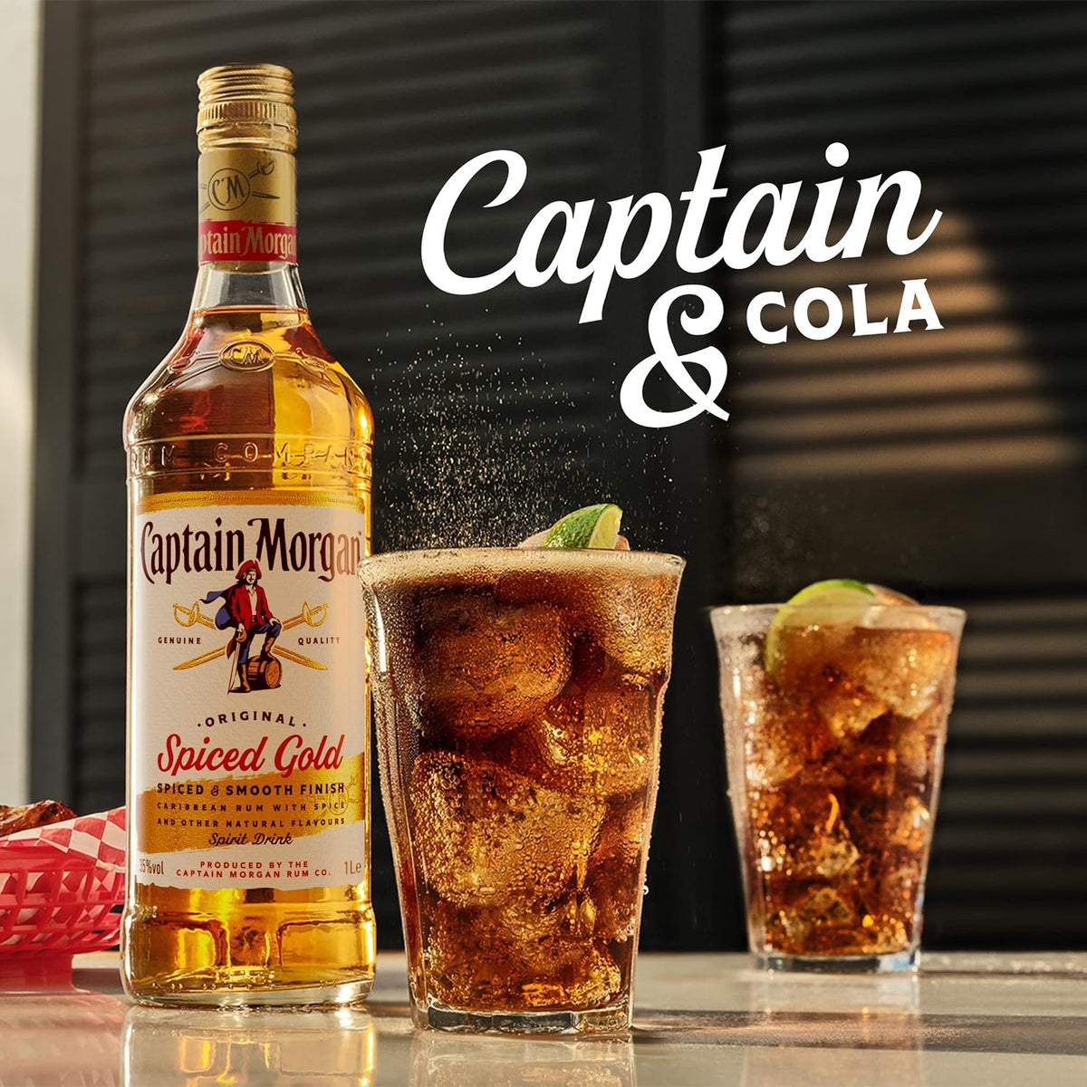 Captain Morgan Original Spiced Gold | 35% vol | 1L | Caribbean Rum Based Spirit Drink with Spice | Vanilla & Brown Sugar Flavours