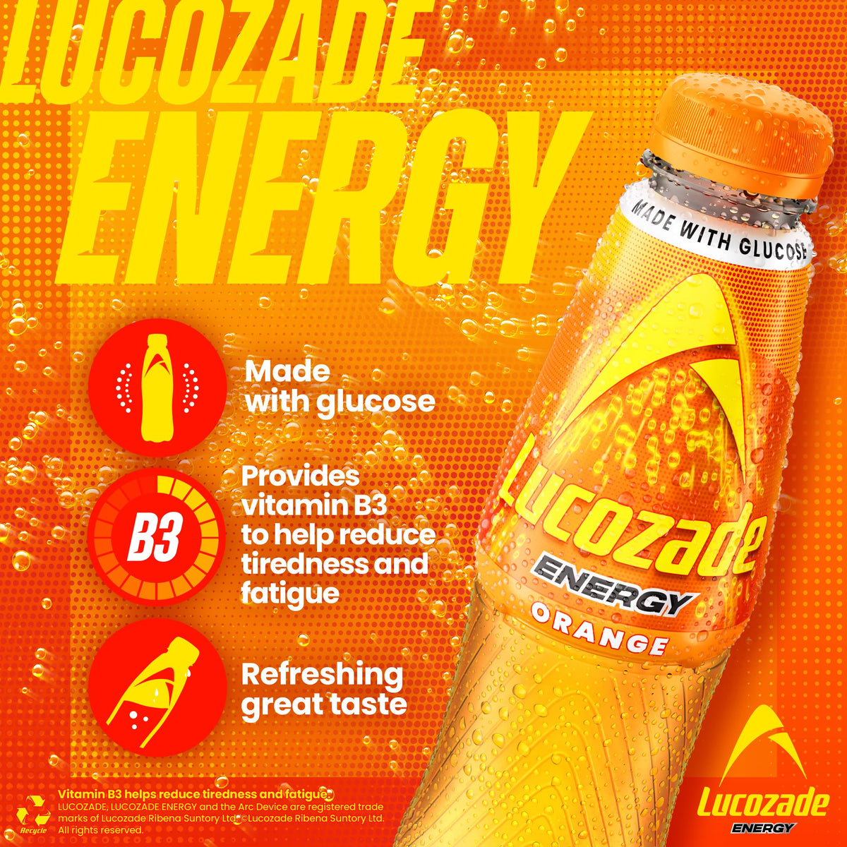 Lucozade Energy Cherry 500ml (Pack of 12)