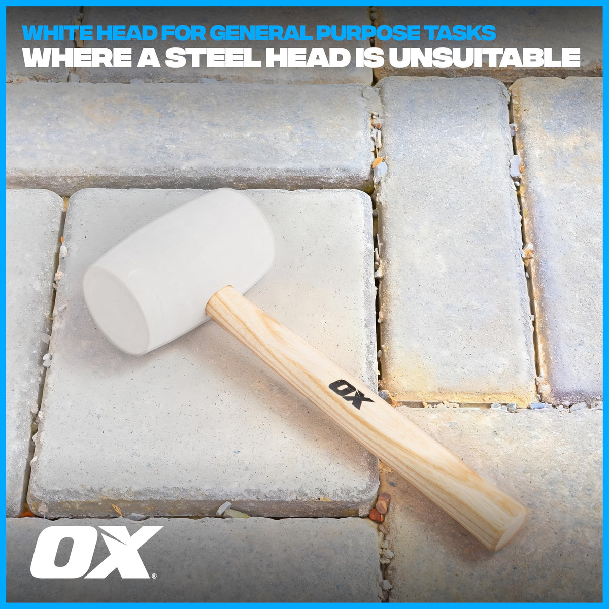 OX Trade Black Rubber Mallet 16oz / 450g, Non-Marking Hammer, Wooden Handle