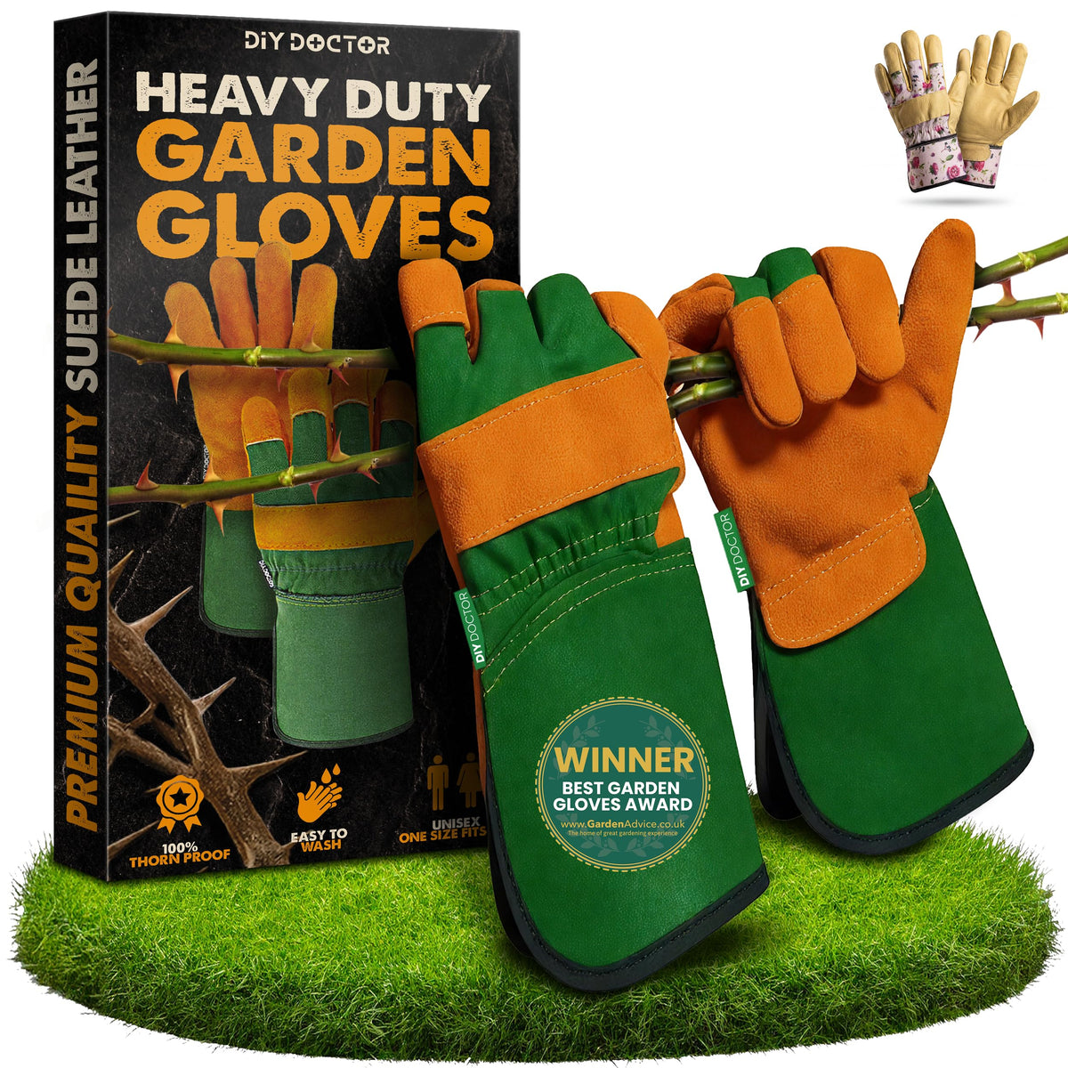 DIY Doctor Leather Gardening Gloves, Unisex Thorn Proof, 3 Pack