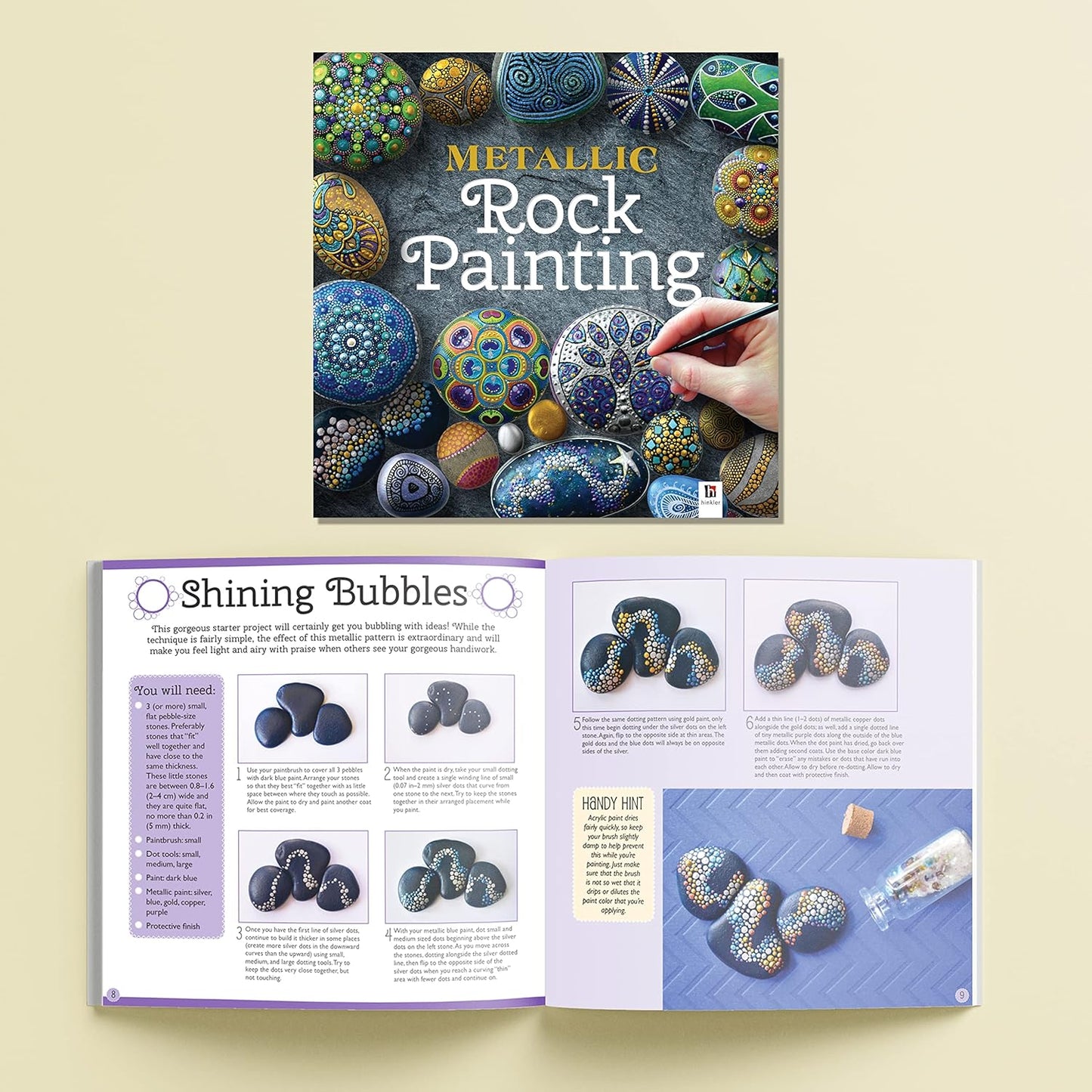 Hinkler - Metallic Rock Painting - Rock Painting Complete Starter Kit - Arts and Crafts for Everyone - Gift for Art Lovers - Includes Rocks, Metallic Paint and More [Paperback] Pty Ltd