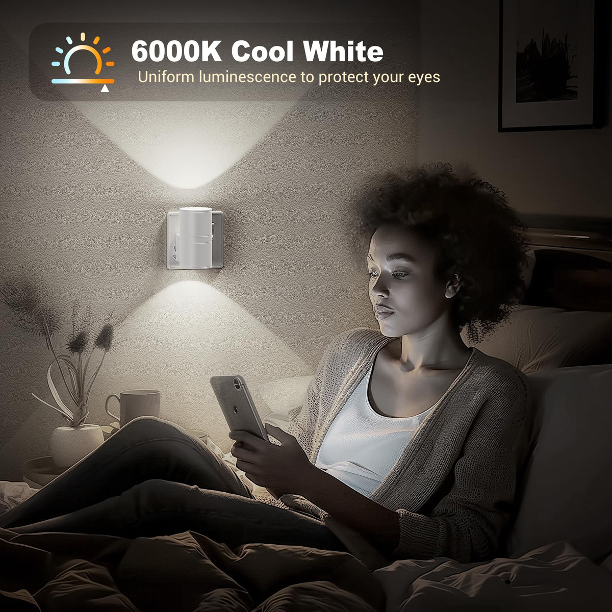 JandCase Night Light, Night Light Plug in Wall with Dusk to Dawn Sensor