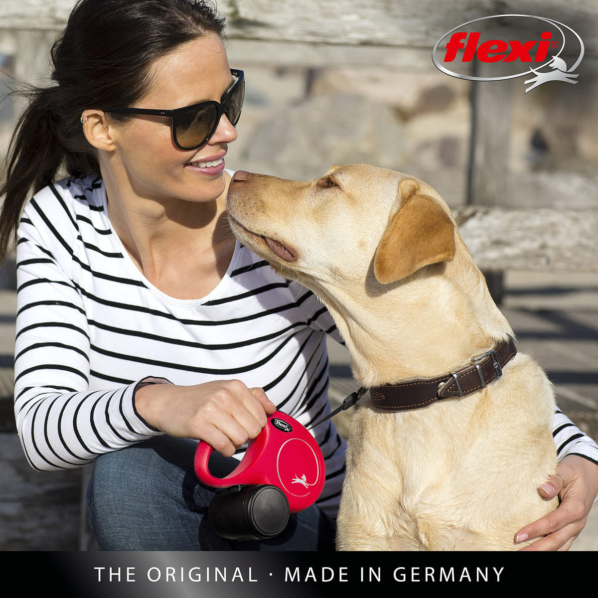 flexi Classic S | 5 m Retractable Cord Leash for Dogs up to 12 kg | Black | Retractable Dog Lead | Weight: 160 g | Dimensions: 9.6 x 16.2 cm