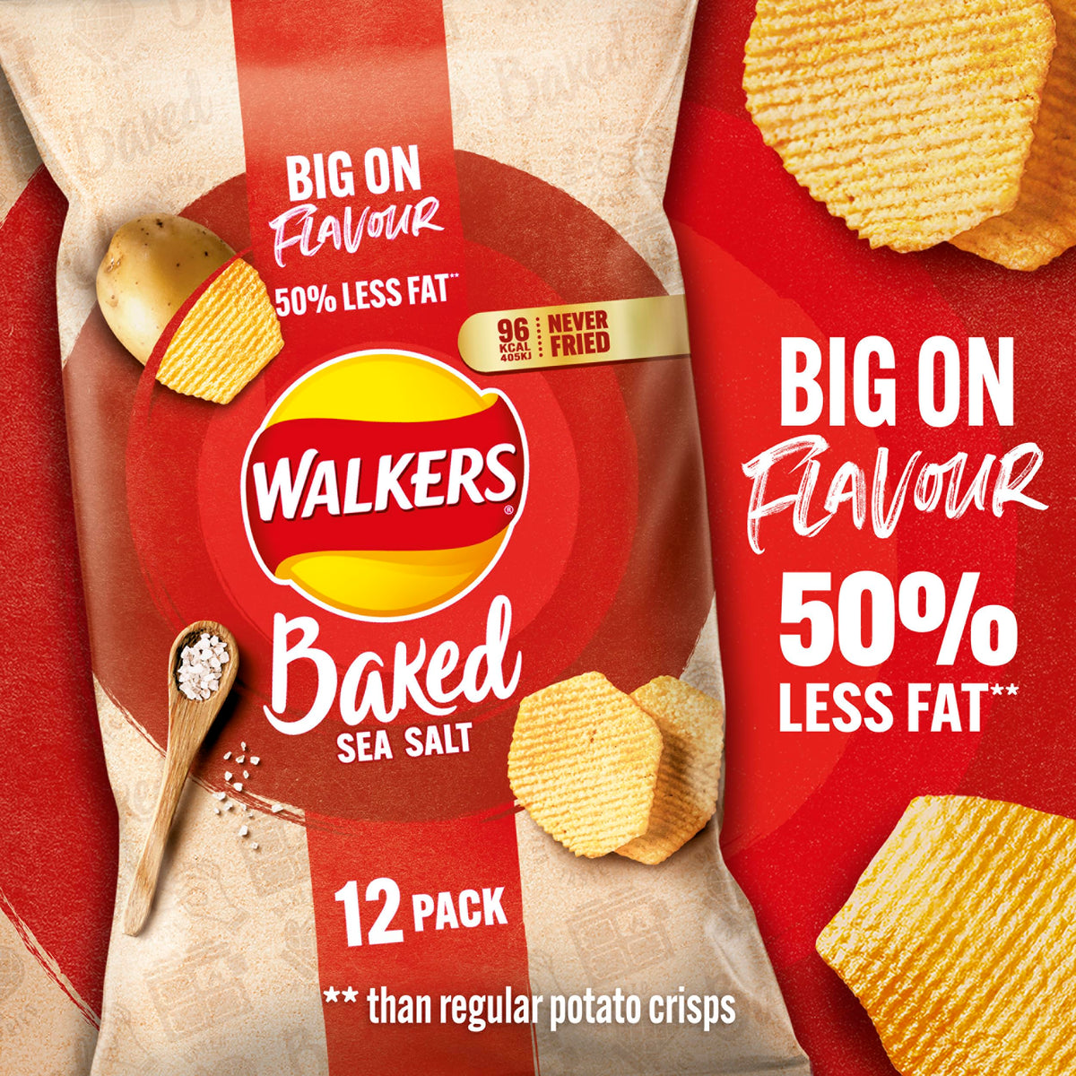 Walkers Baked Snacks Sea Salt 6 x 22g