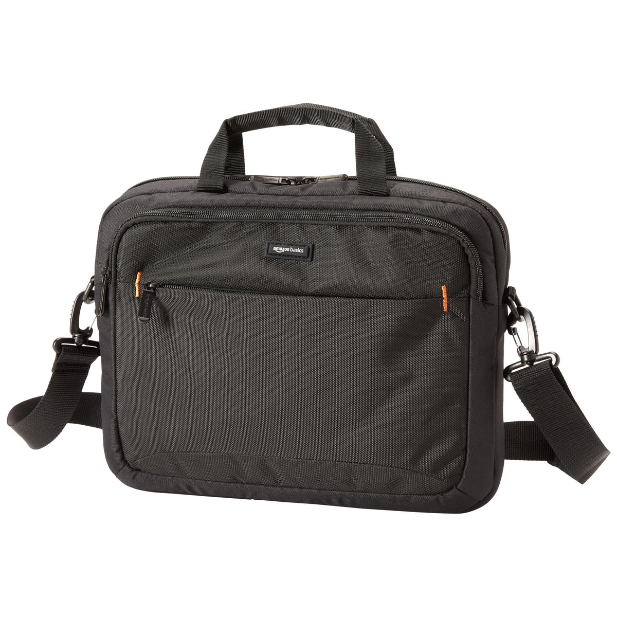 Amazon Basics Compact Laptop Shoulder Bag Carrying case with Accessory Storage Pockets (14 inch - 35.6 cm) Black, 3-Pack