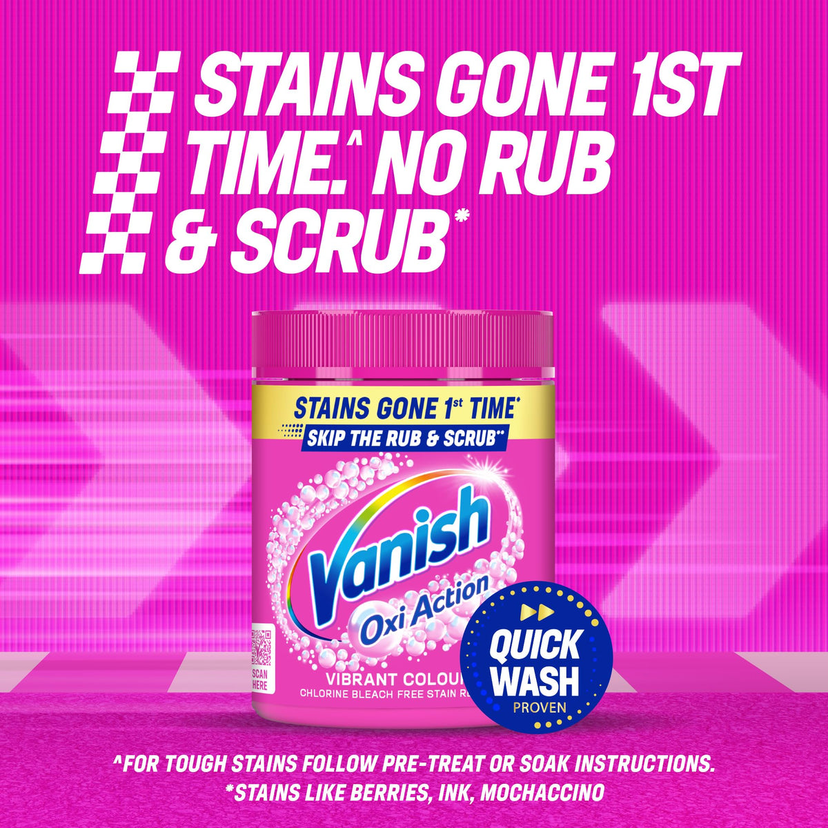 Vanish Stain Remover, Gold Oxi Action Powder, 470g, Restores Whites and Protects Laundry from Greying, Removes Stains, Odours Laundry Detergent Leave Behind, Bleach Free