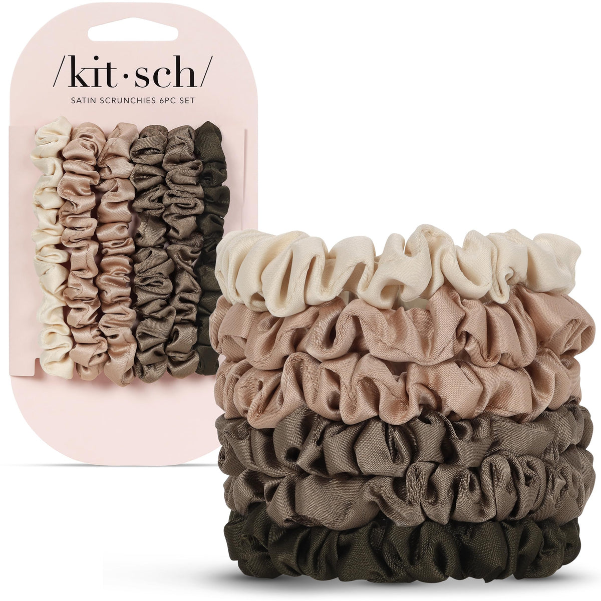 Kitsch Satin Scrunchies for Women 3pcs - Garden Bouquet