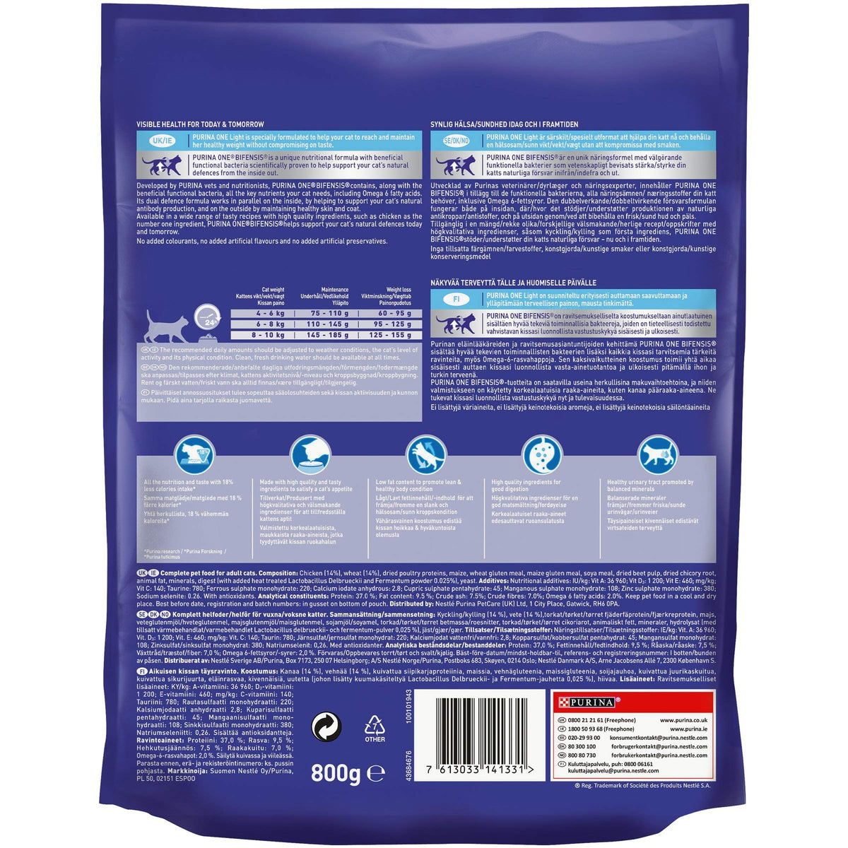 PURINA ONE Bifensis Adult Dry Cat Food Chicken 7.5kg Pack