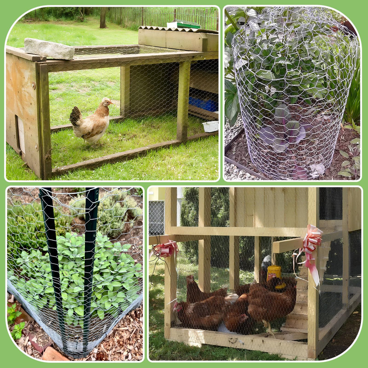Chicken Wire, Chicken Wire Mesh Roll 35cm x 1m, Anti-Rust Hexagonal Galvanized Chicken Wire Mesh for DIY, Pet Rabbit Chicken Fencing