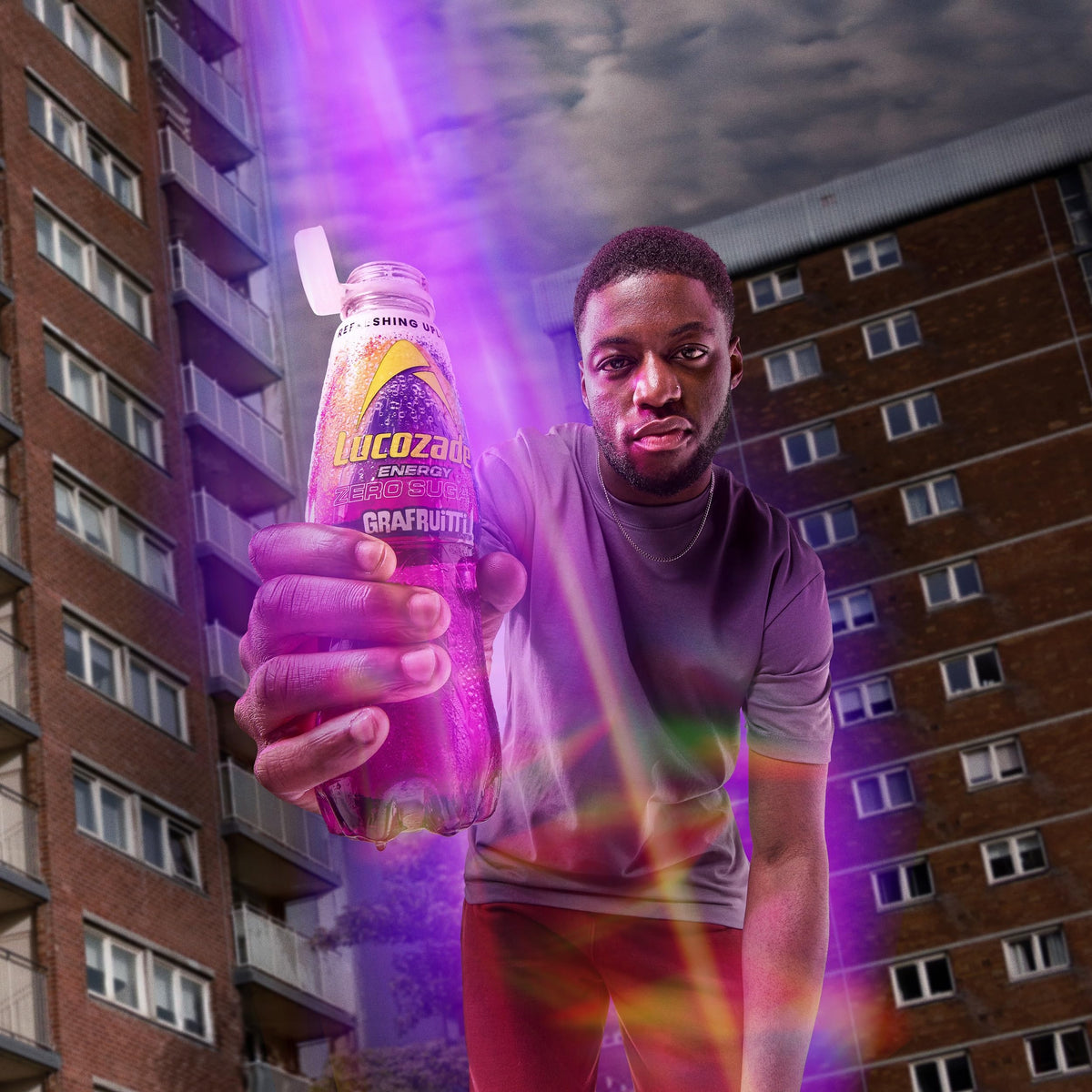 Lucozade Energy Zero Pink Lemonade 380ml (Pack of 4)