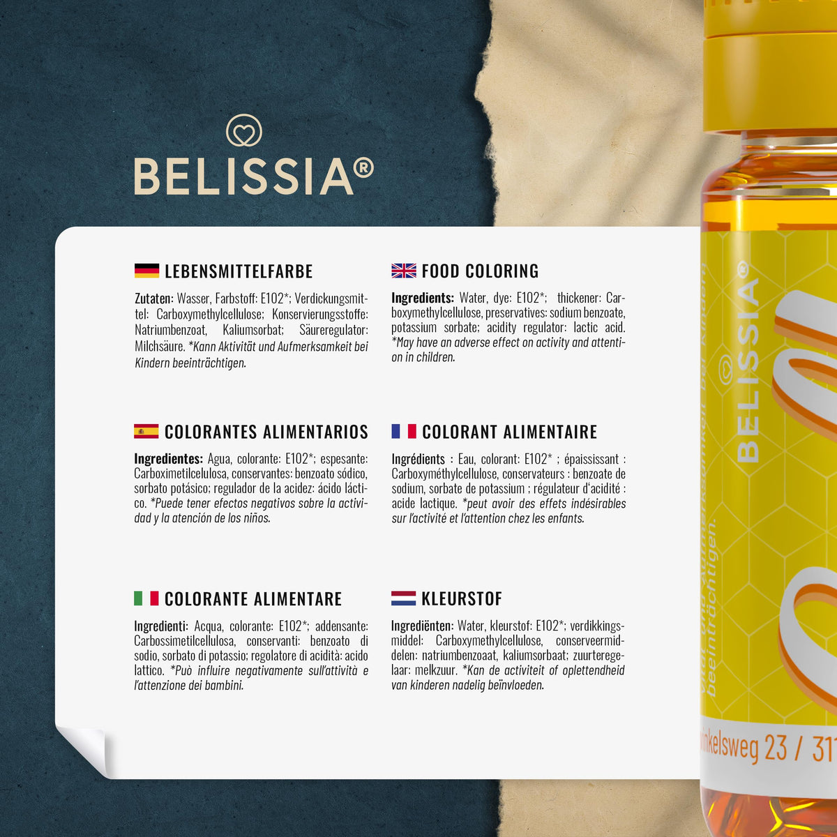 Belissia Liquid Food Colouring Rosa 10ml for Cooking and Baking