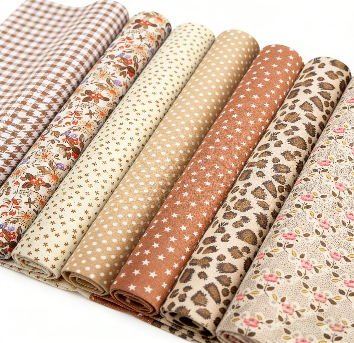 7Pcs Fat Quarters Fabric Bundles, 50CM x 50CM Cotton Fabric DIY Making Supplies Quilting Patchwork Gingham Fat Quarter Material for Sewing,Patchwork, DIY Crafts & Home Decorate (Black)
