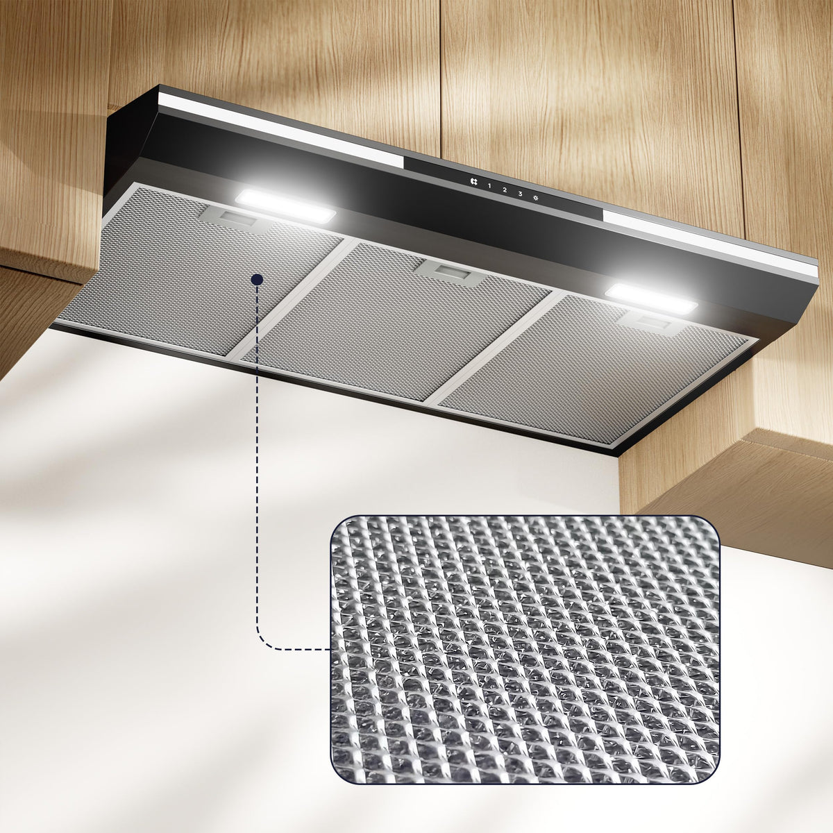 CIARRA CBPHW01 Portable Desktop Cooker Hood Recirculating 2 Speeds White