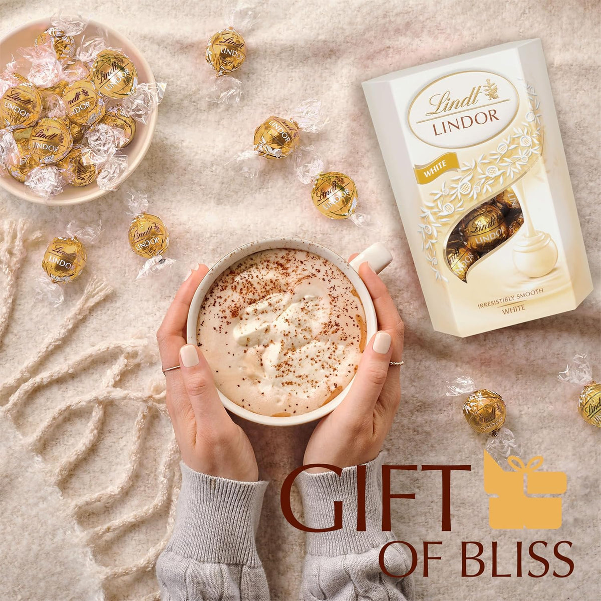 Lindt Lindor White Chocolate Truffles – 200g Box (Approx. 16 Balls) – Smooth Filling – Gift, Birthday, Congratulations Treat