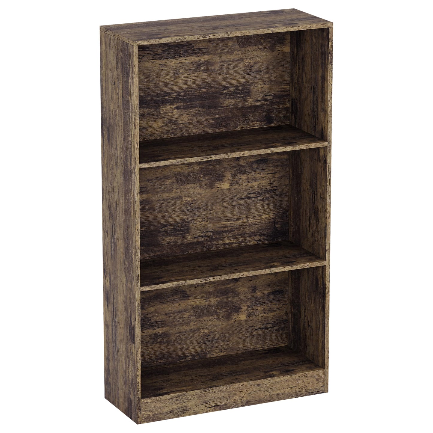 Vida Designs Cambridge 3 Tier Low Bookcase, White Wooden Shelving Display Storage Unit Office Living Room Furniture