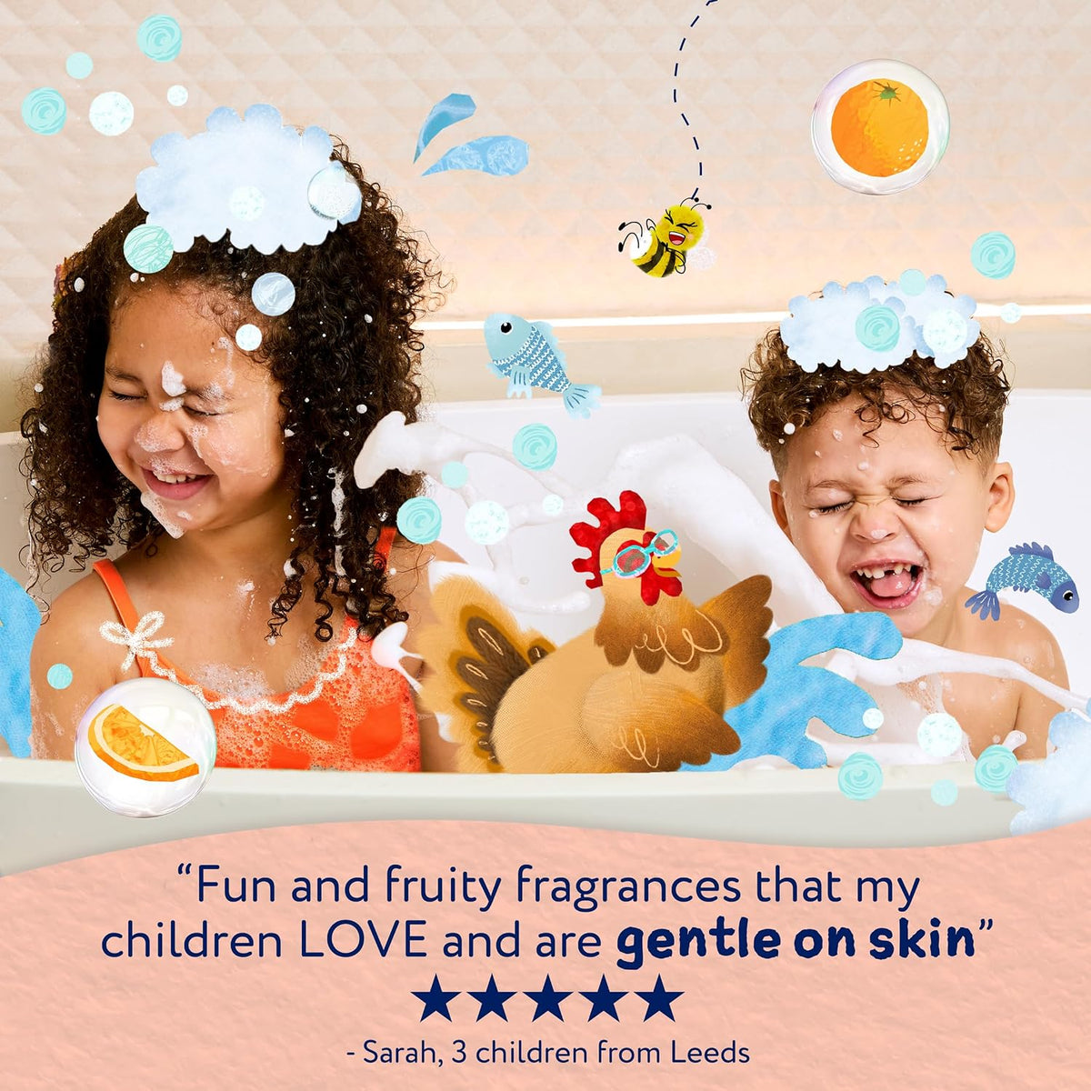 Childs Farm Kids Hair & Body Wash, Sweet Orange | Tear-free, Gently Cleanses | Suitable for Dry, Sensitive Skin, 250ml