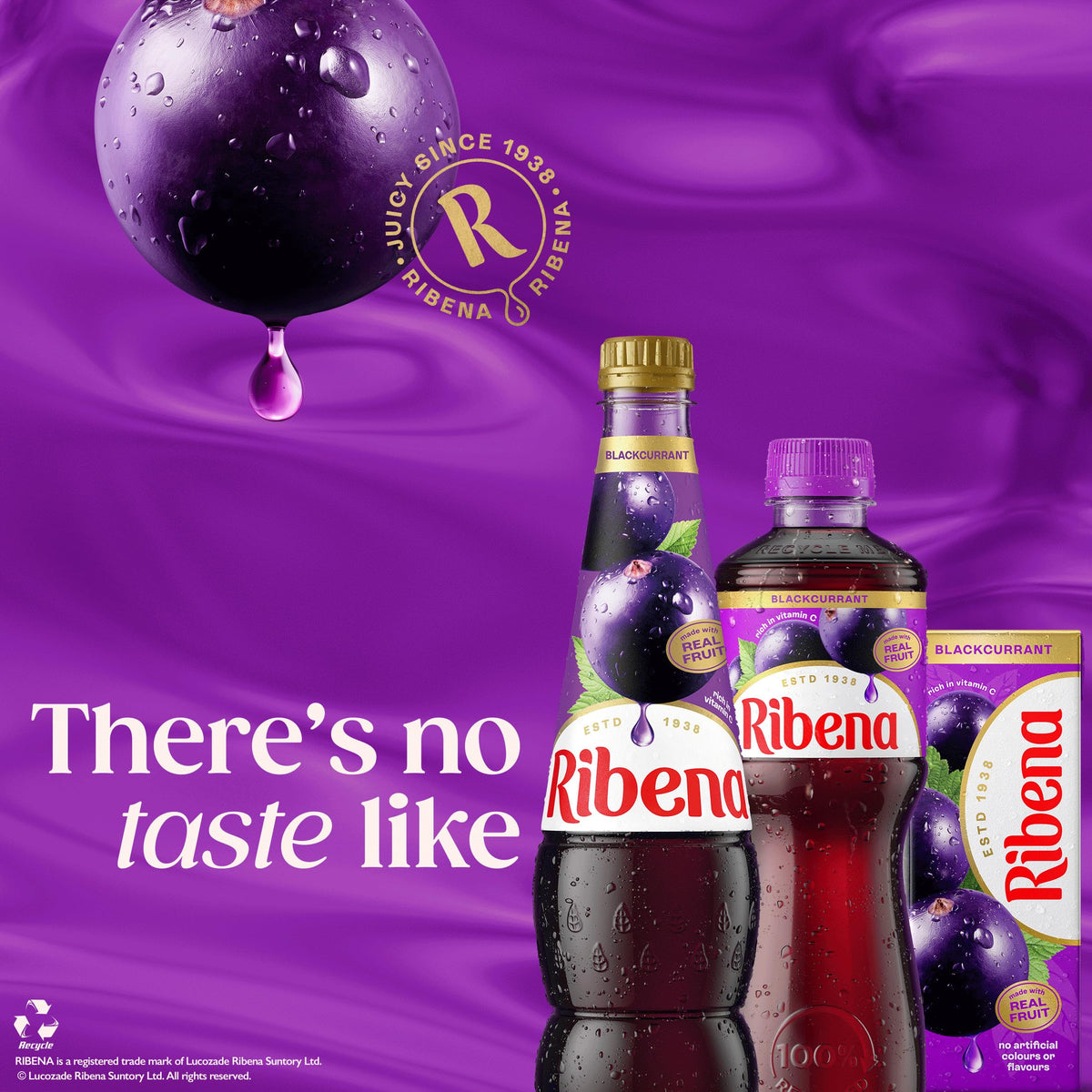 Ribena Blackcurrant Juice Drink Cartons - Multipack 6x250ml; Real Fruit; Rich In Vitamin C; No Artificial Colours or flavours ; Perfect For On The Go