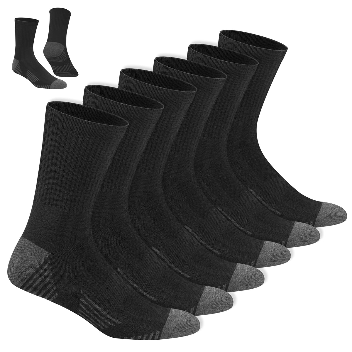 NAVYSPORT Men's Cotton Sports Socks, Pack of 6 Pairs