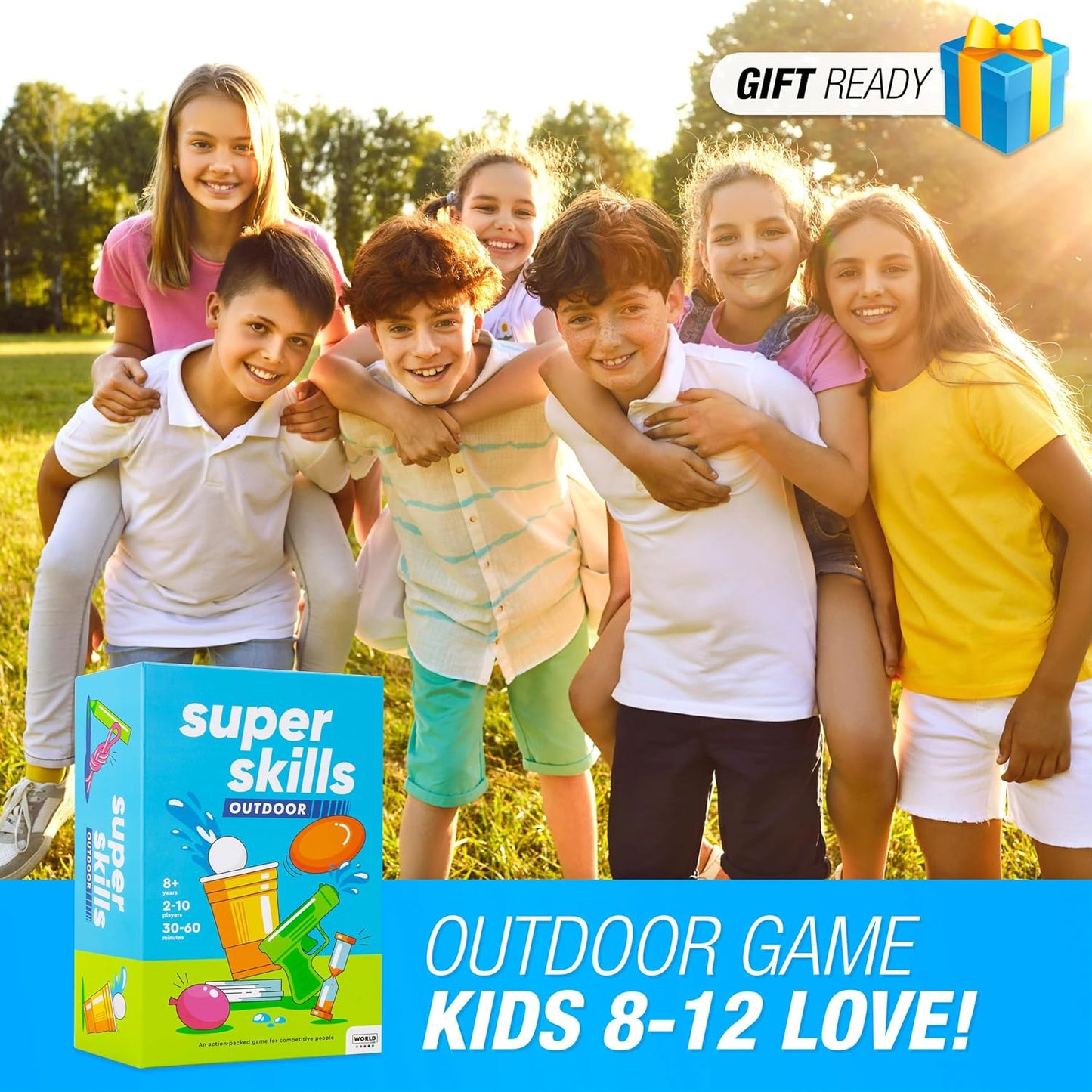 The World Game Super Skills Outdoor Garden Games for Kids 8 and up - Family Water Fun for Camping, Parties & Summer Play
