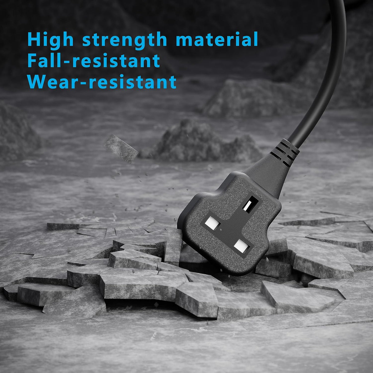 LIPWEL Outdoor Extension Lead 15m Extra Long Cable UK 13A Fused Plug Extension Socket Black 1 Way Socket Outside Using for Garden