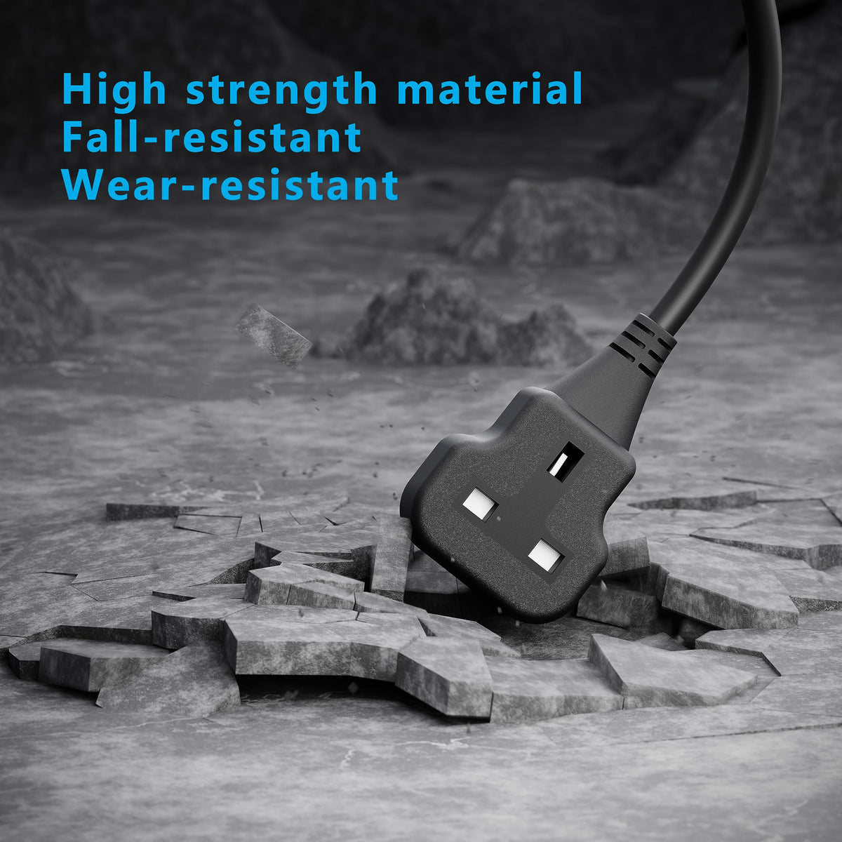 LIPWEL Outdoor Extension Lead 15m Extra Long Cable UK 13A Fused Plug Extension Socket Black 1 Way Socket Outside Using for Garden