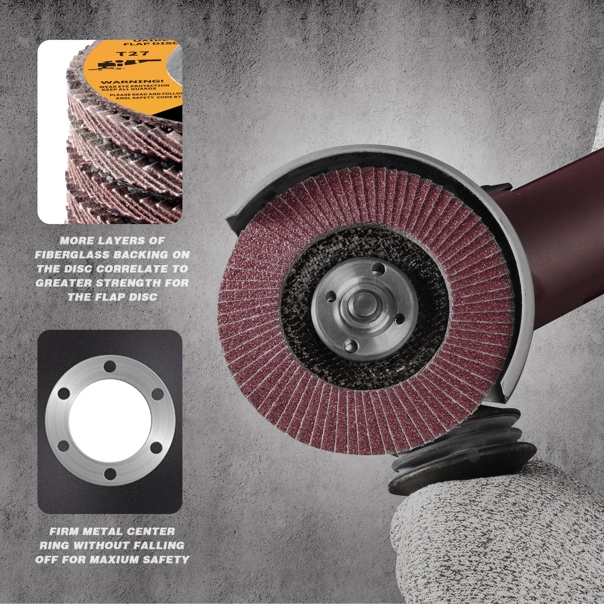SATC Flap Discs 115mm 10 Pack Grinding Discs 120 Grit for Angle Grinder to Sanding Grinding Metal Wood