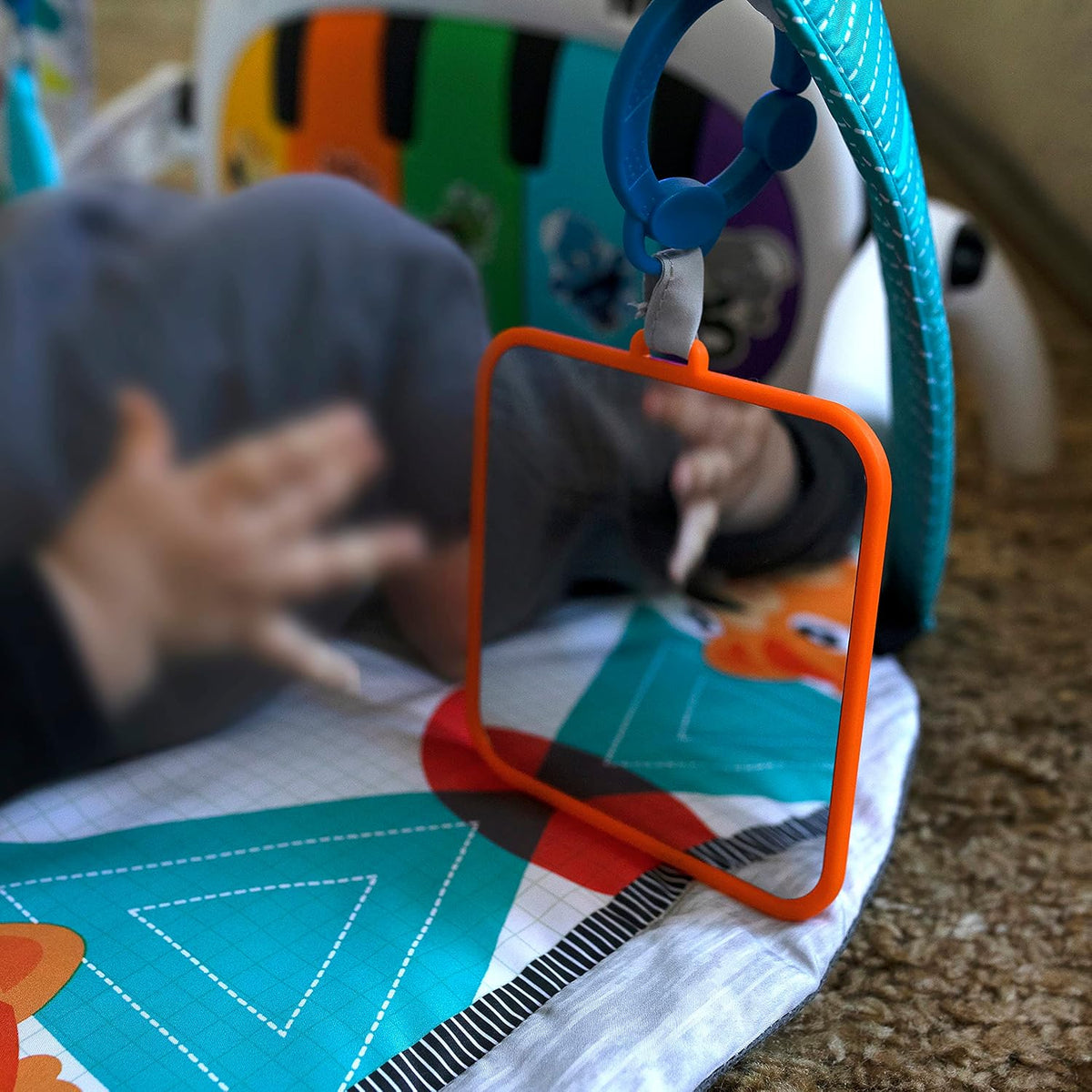 Baby Einstein 4-in-1 Kickin Tunes Play Gym, Tummy Time Baby Play Mat with Kick Piano, Music & Language Discovery, Sensory Toys, Lights & Sounds, for Newborns & Up