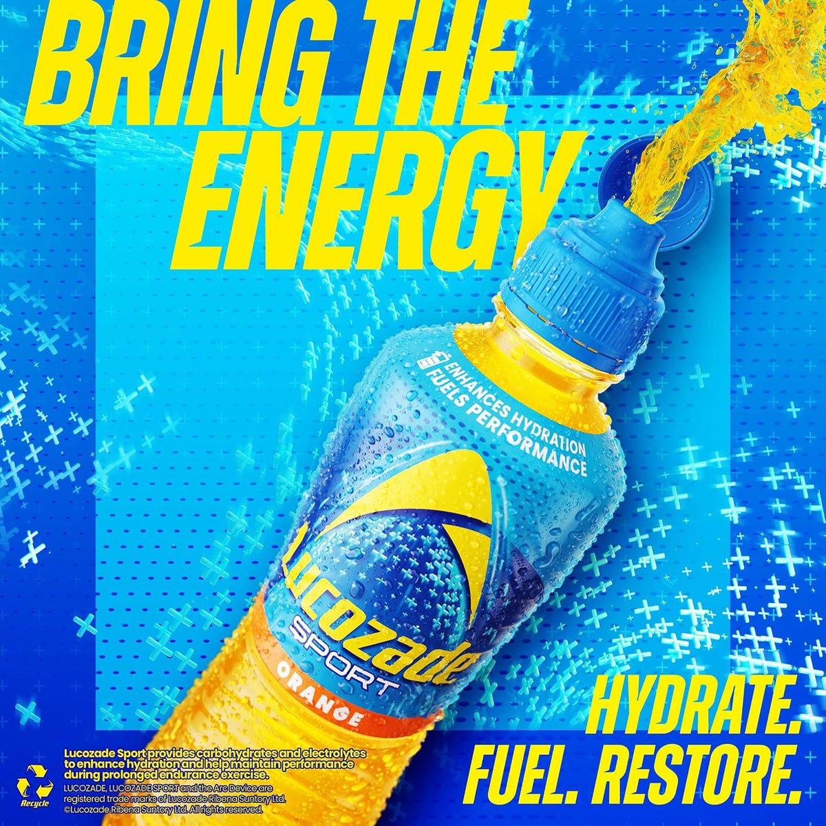 Lucozade Sport Orange Sports Drink, 4 x 500ml